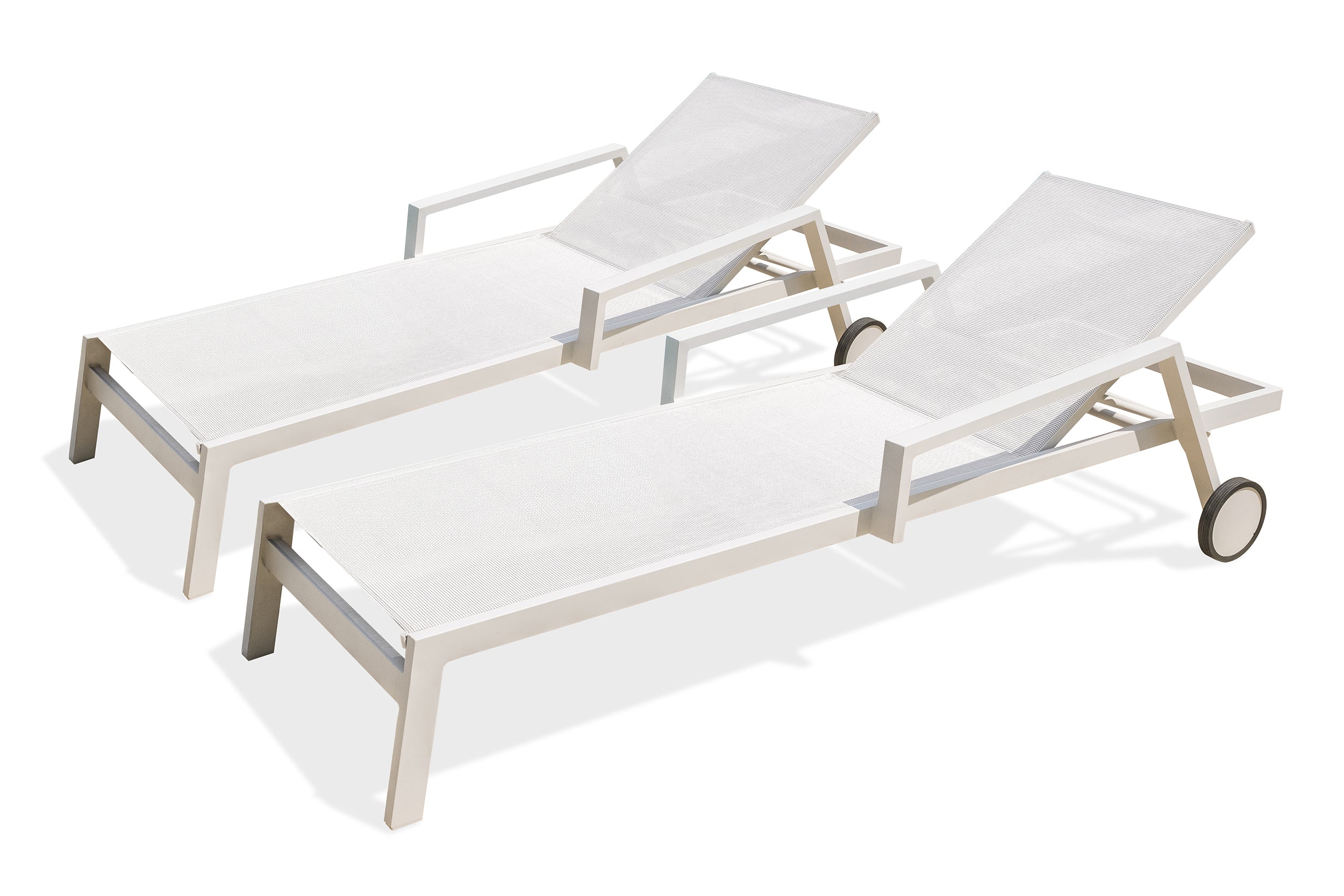 2 bains de soleil multi-positions IBIZA-CL-BLANC