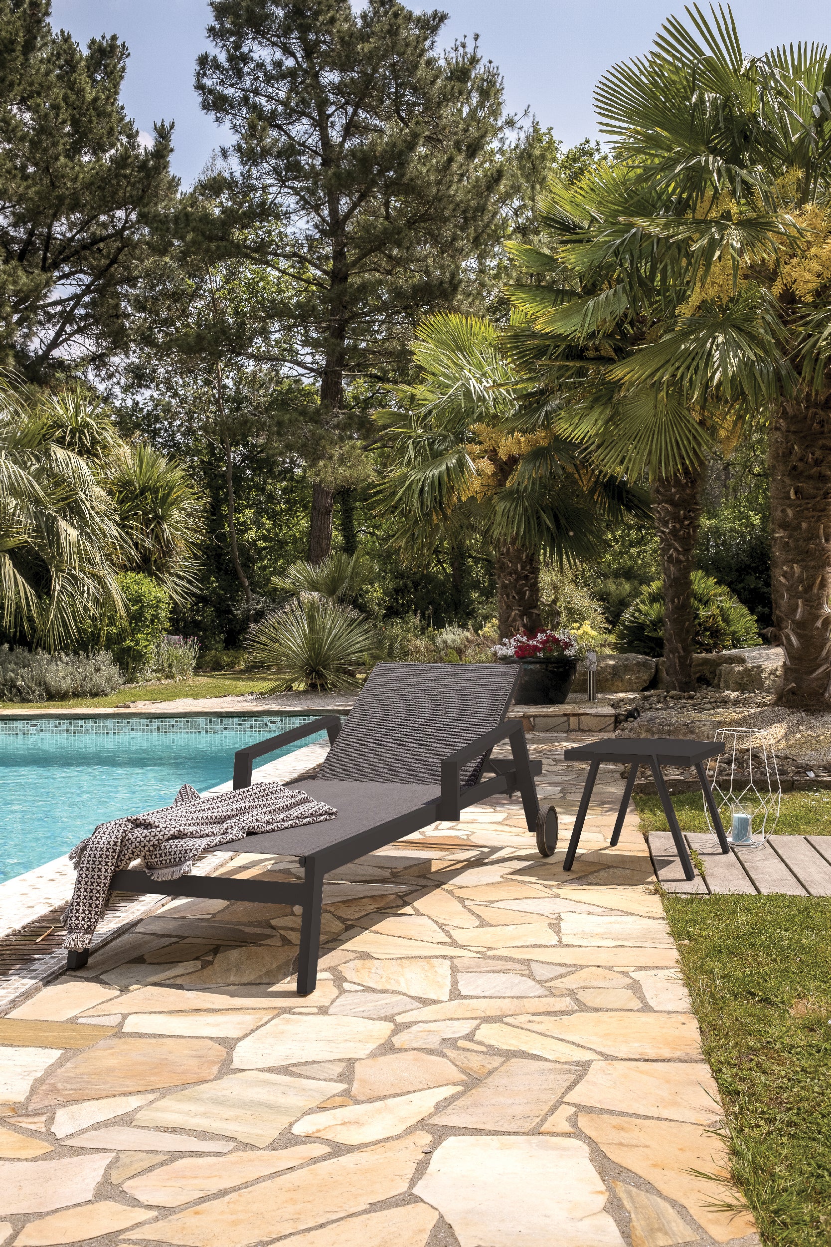 2 bains de soleil multi-positions IBIZA-CL-NOIR