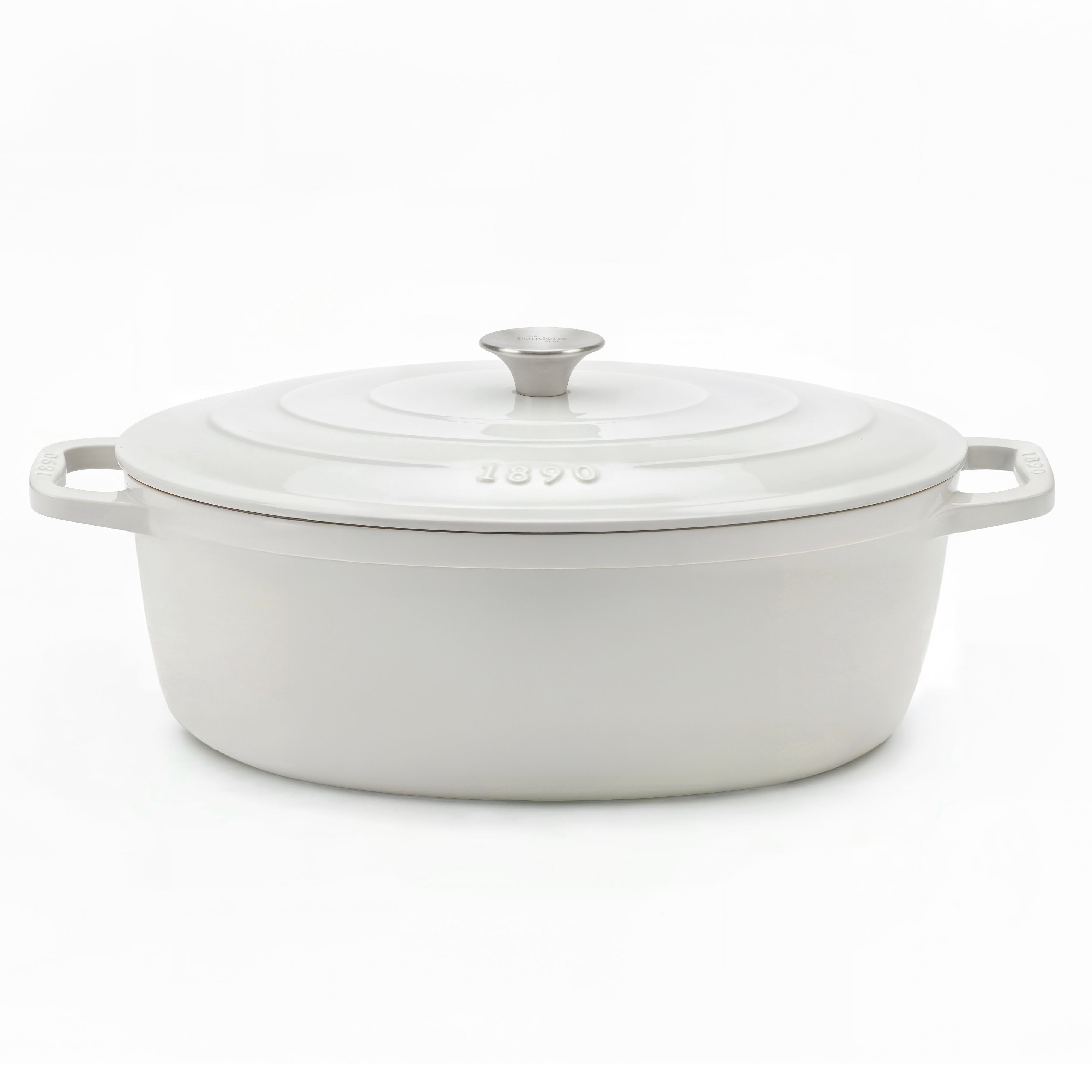 Cocotte ovale en fonte  36cm beige