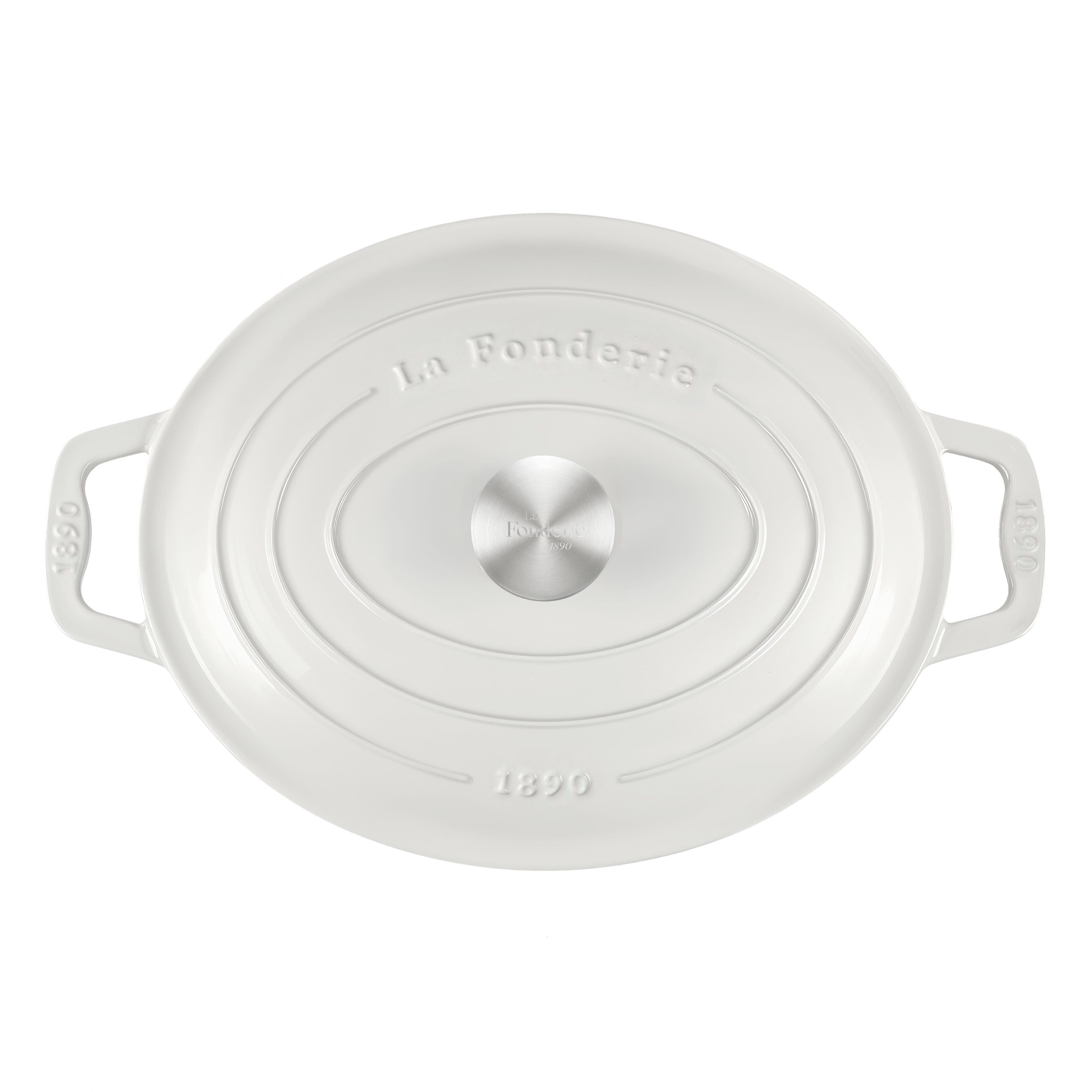 Cocotte ovale en fonte  36cm beige