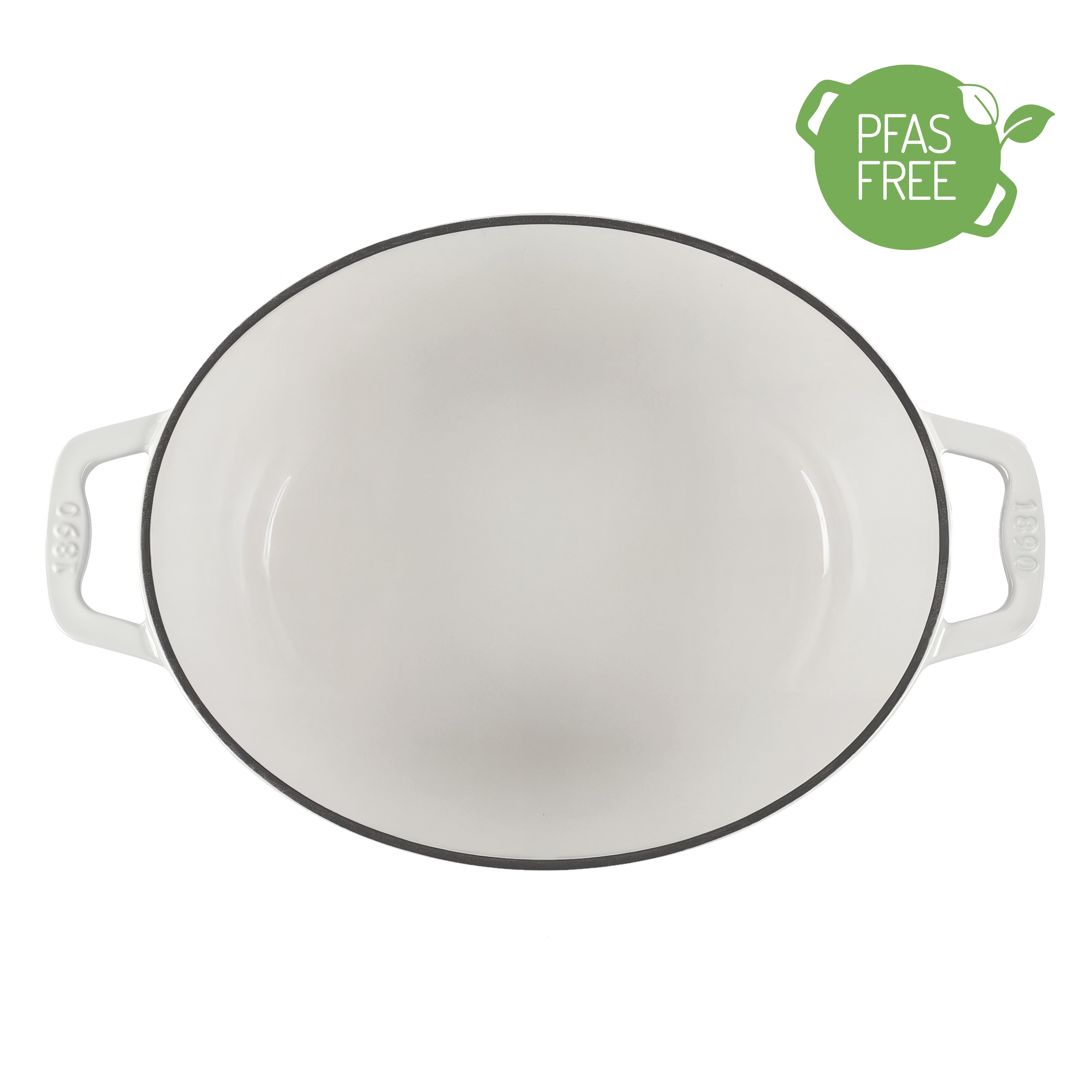 Cocotte ovale en fonte  36cm beige