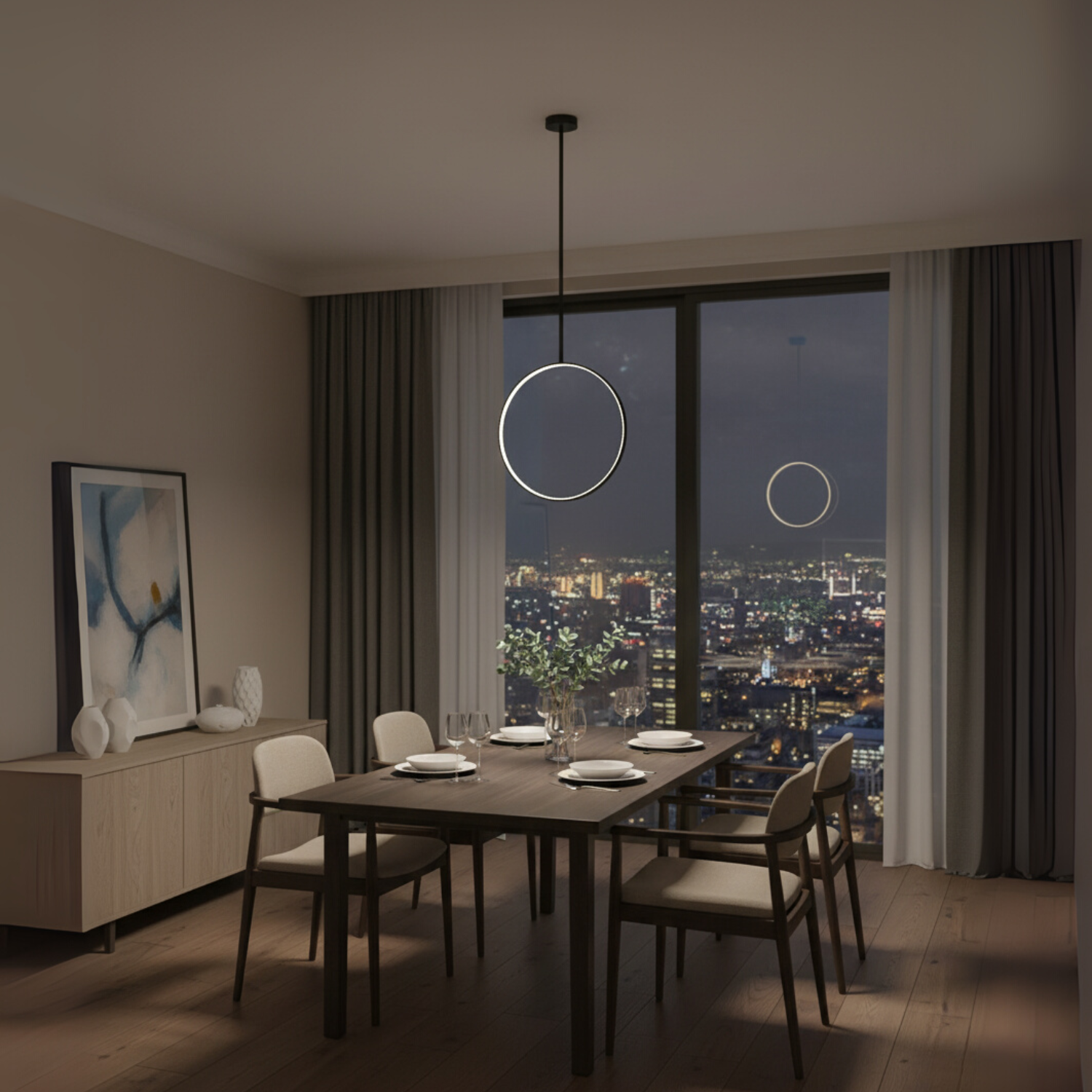 Plafonnier Cercle Noir