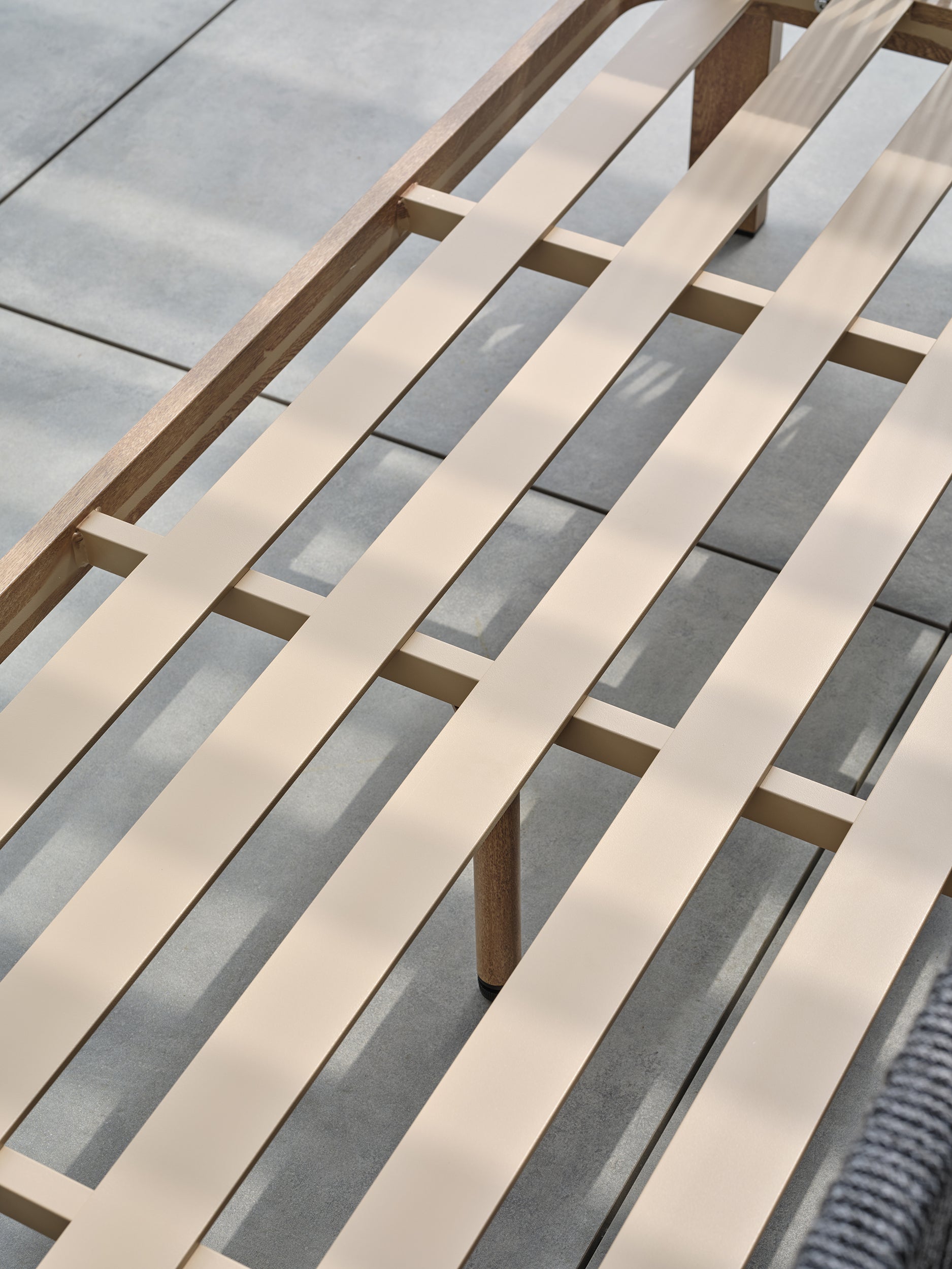Salon bas de jardin Jespar en aluminium - Effet bois