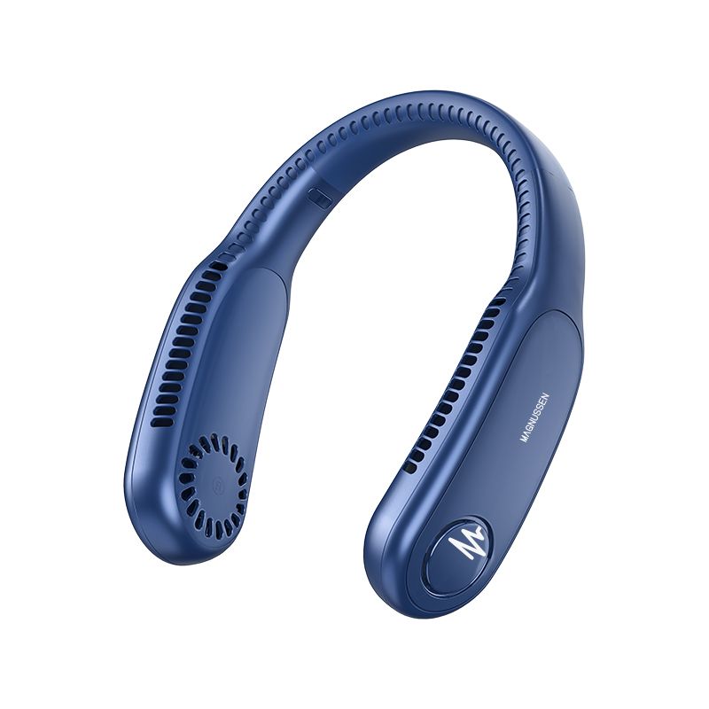 Ventilateur portable de cou bleu