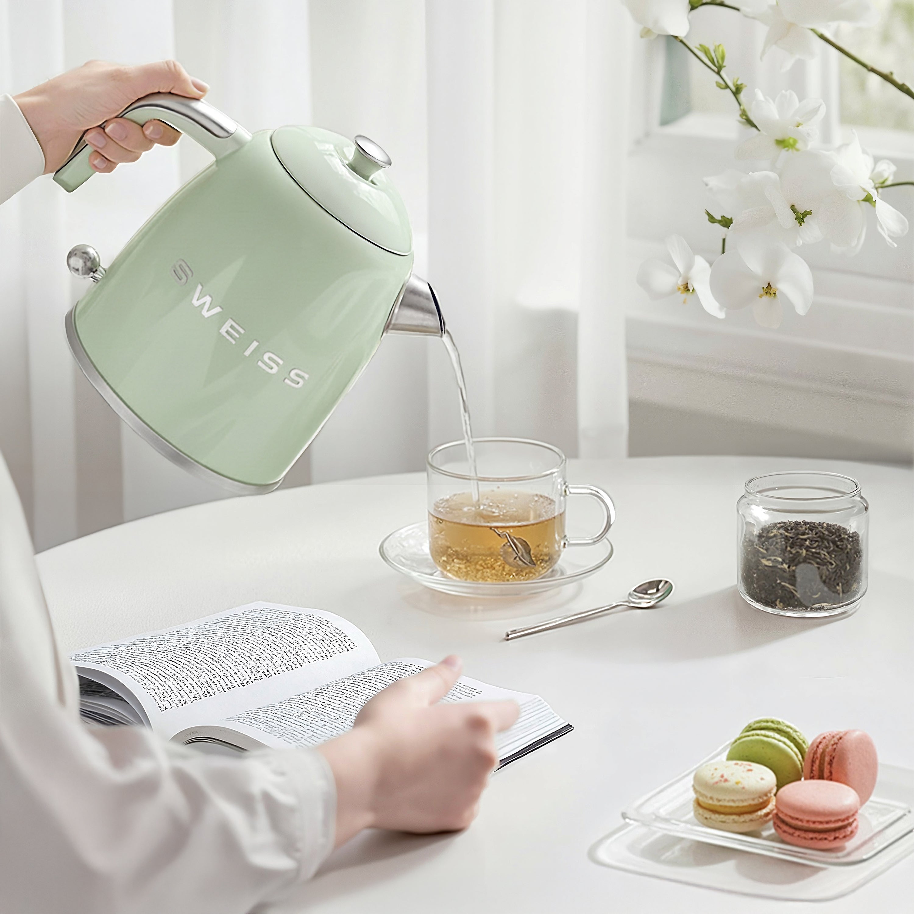 Bouilloire vintage 1L vert