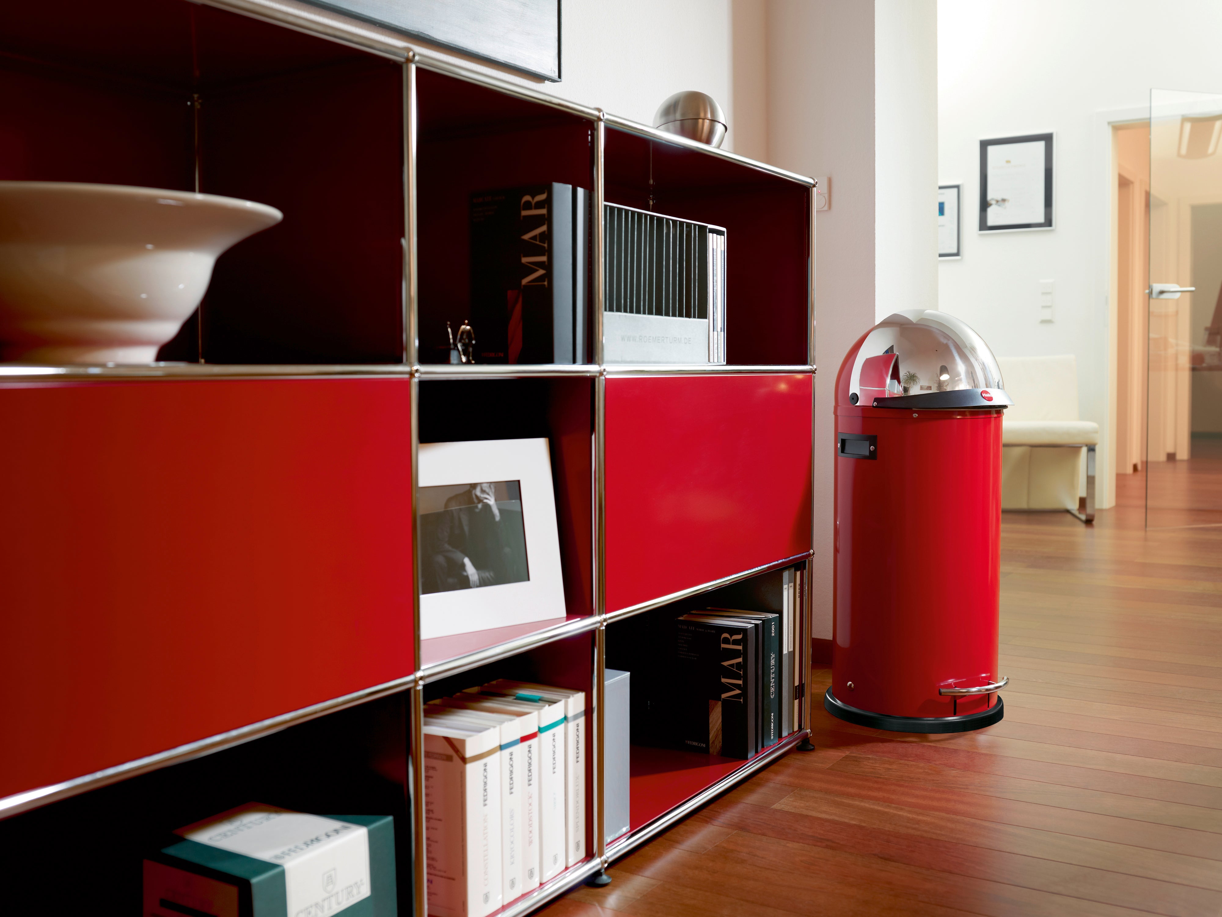 Poubelle à pédale HAILO KickVisier XL 36L rouge