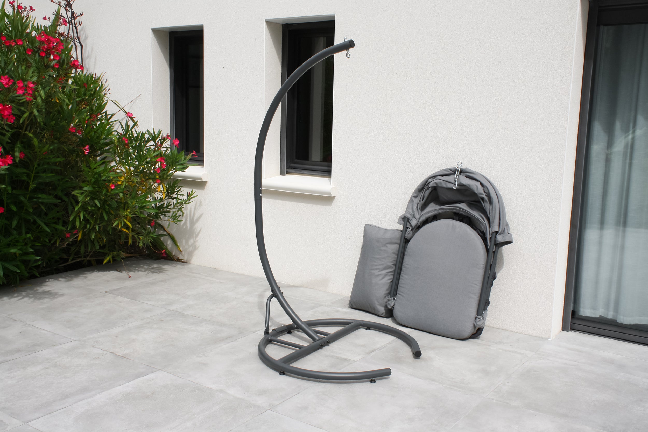 Balancelle de jardin LACANAU avec coussins - GRIS ANTHRACITE