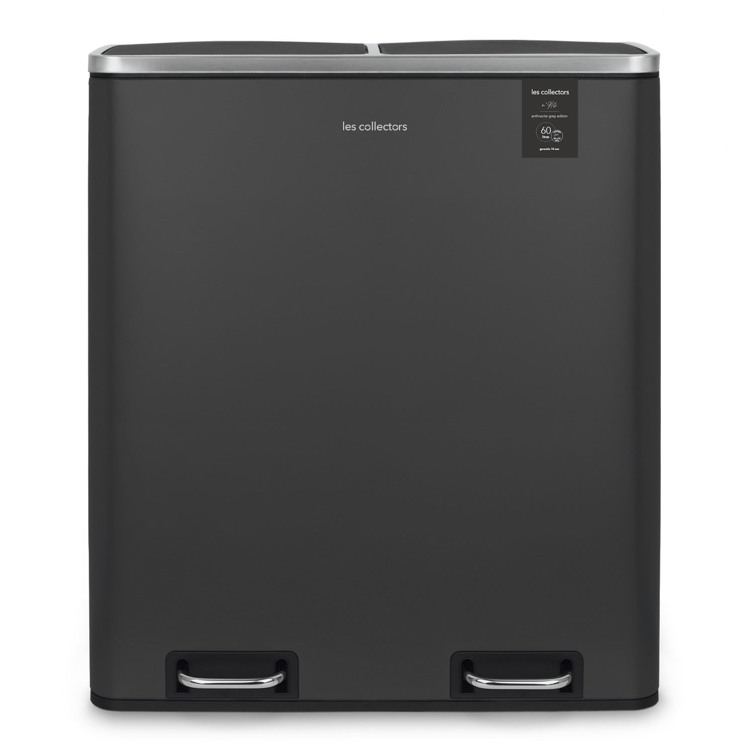 Poubelle de tri 2x30L Gris foncé