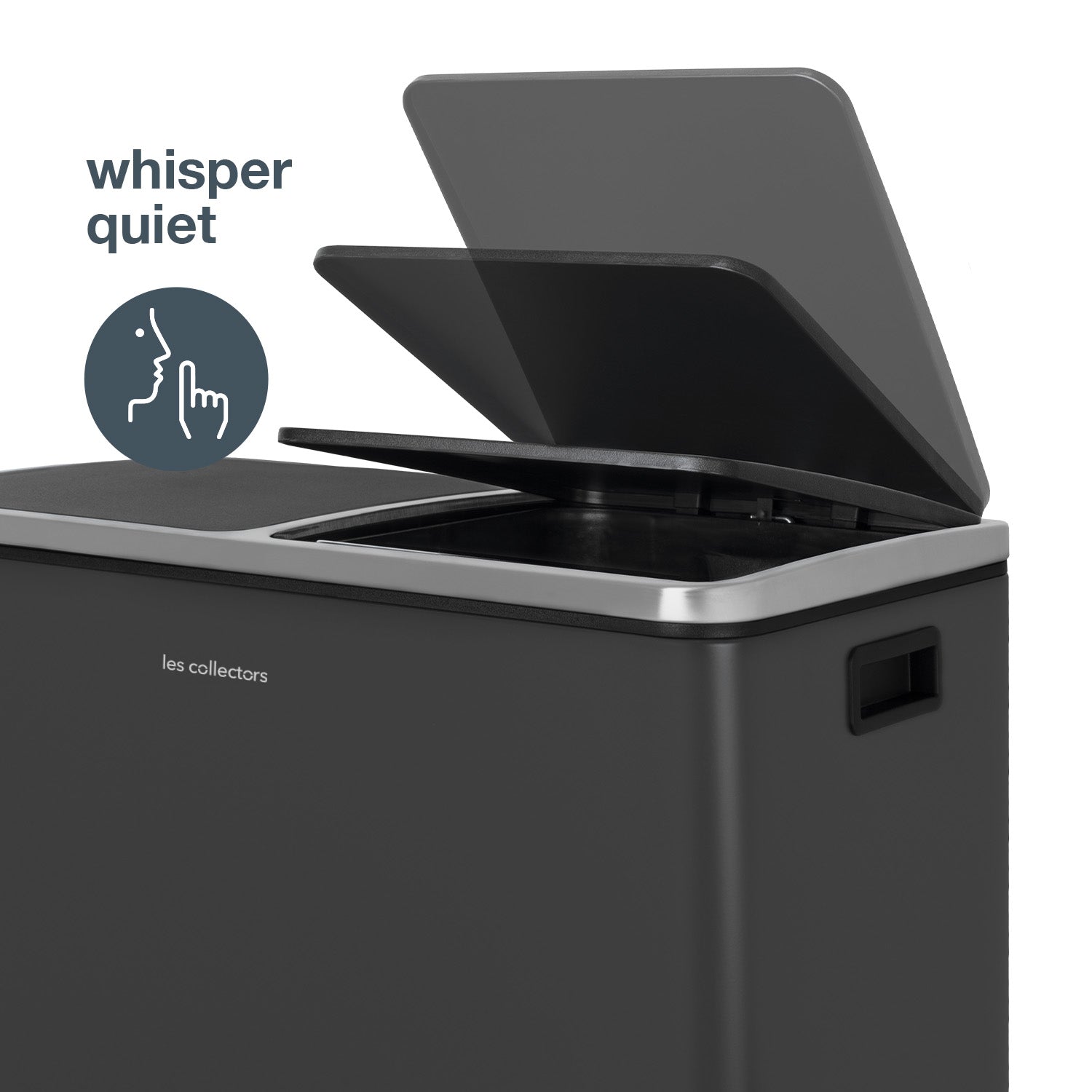 Poubelle de tri 2x30L Gris foncé