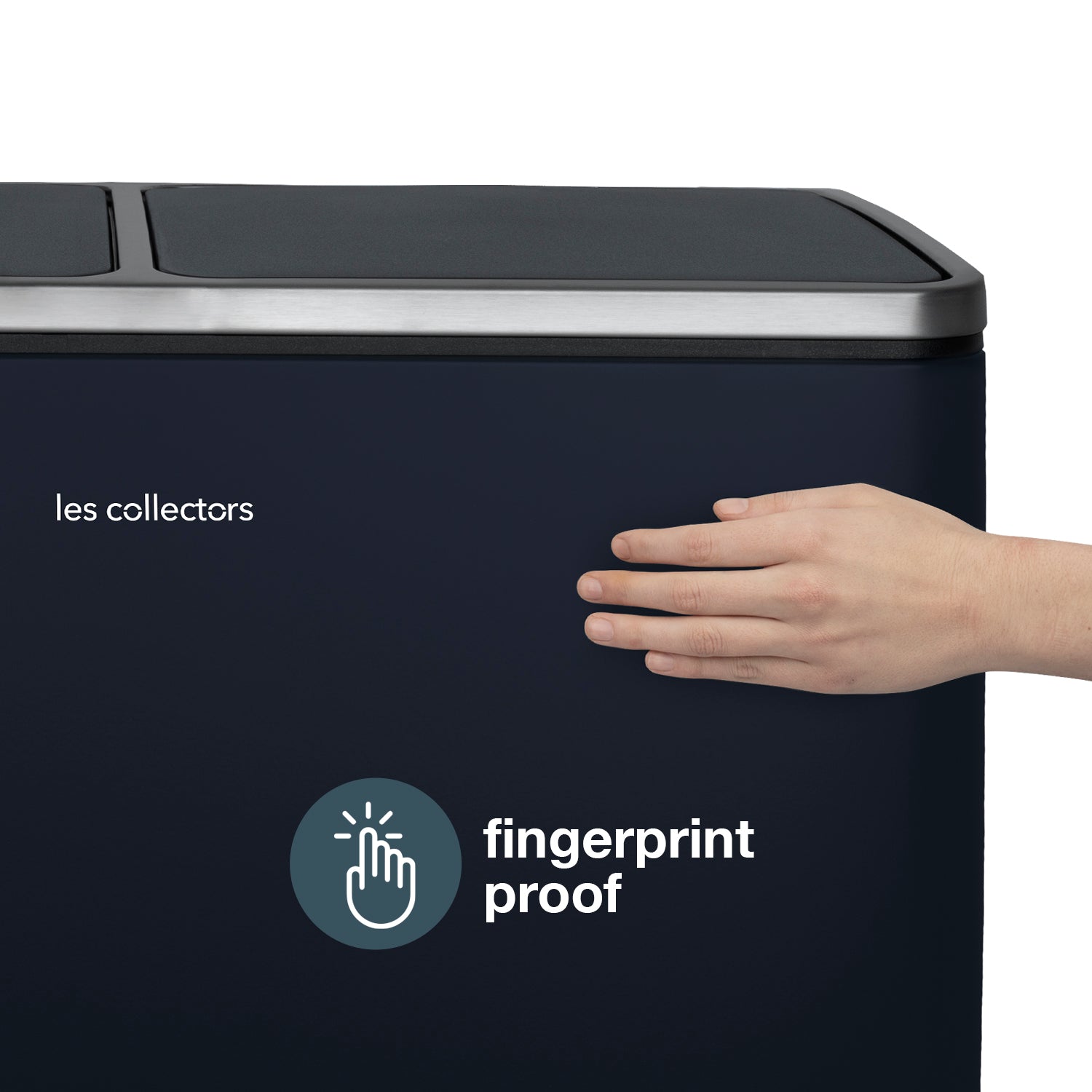 Poubelle de tri 2x30L Bleu Nuit