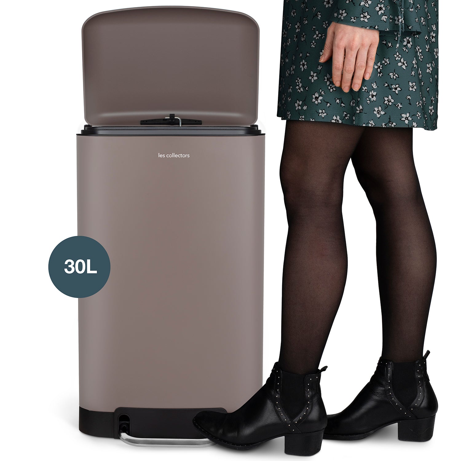 Poubelle pédale 30L - taupe