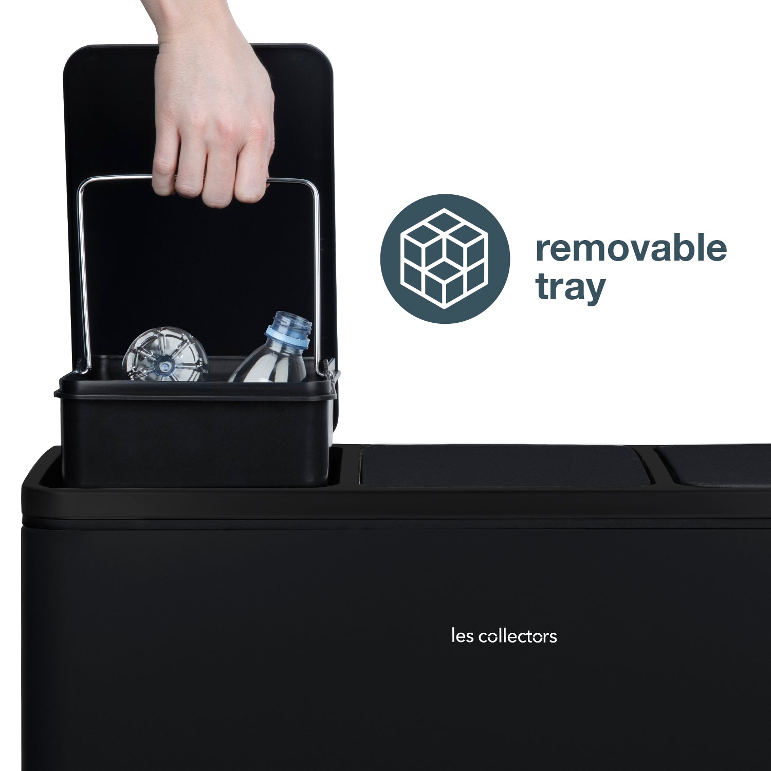 Poubelle de tri 3x18L Noir