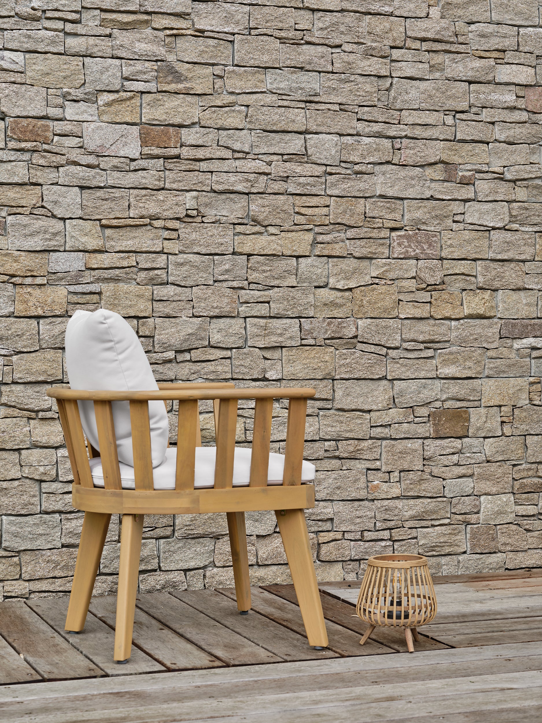 Lot de 2 fauteuils de jardin en acacia LISO avec coussins