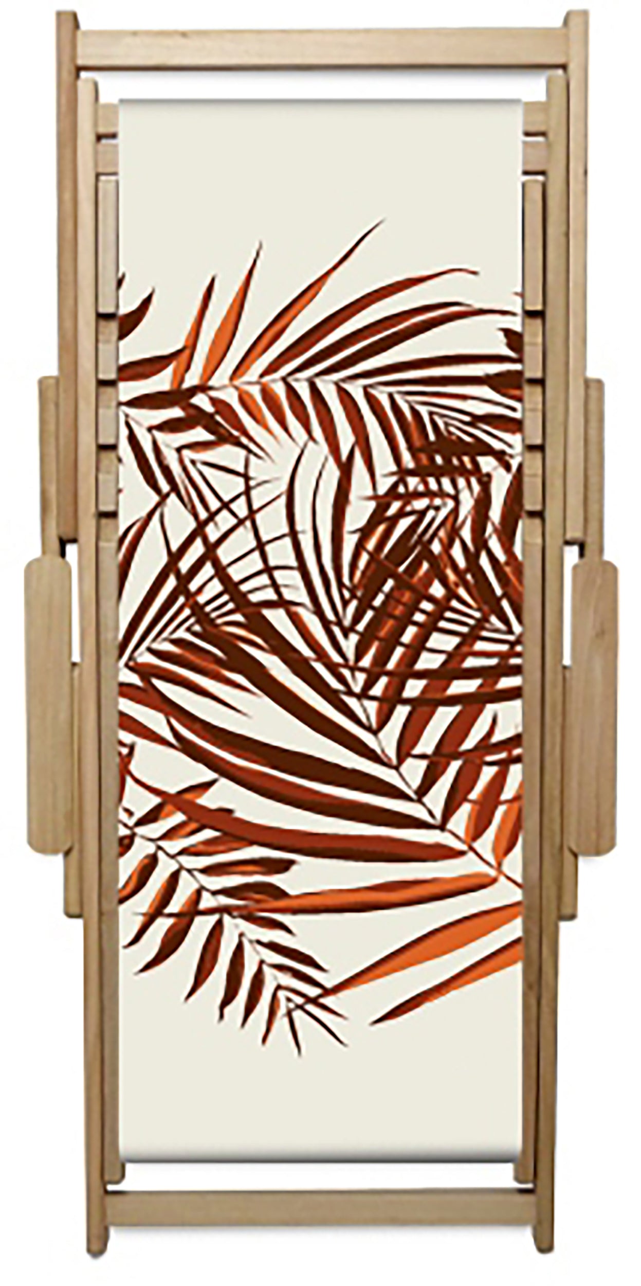 Chilienne pliante de jardin LONA en bois d'eucalyptus et toile 100% coton - PALME BRIQUE