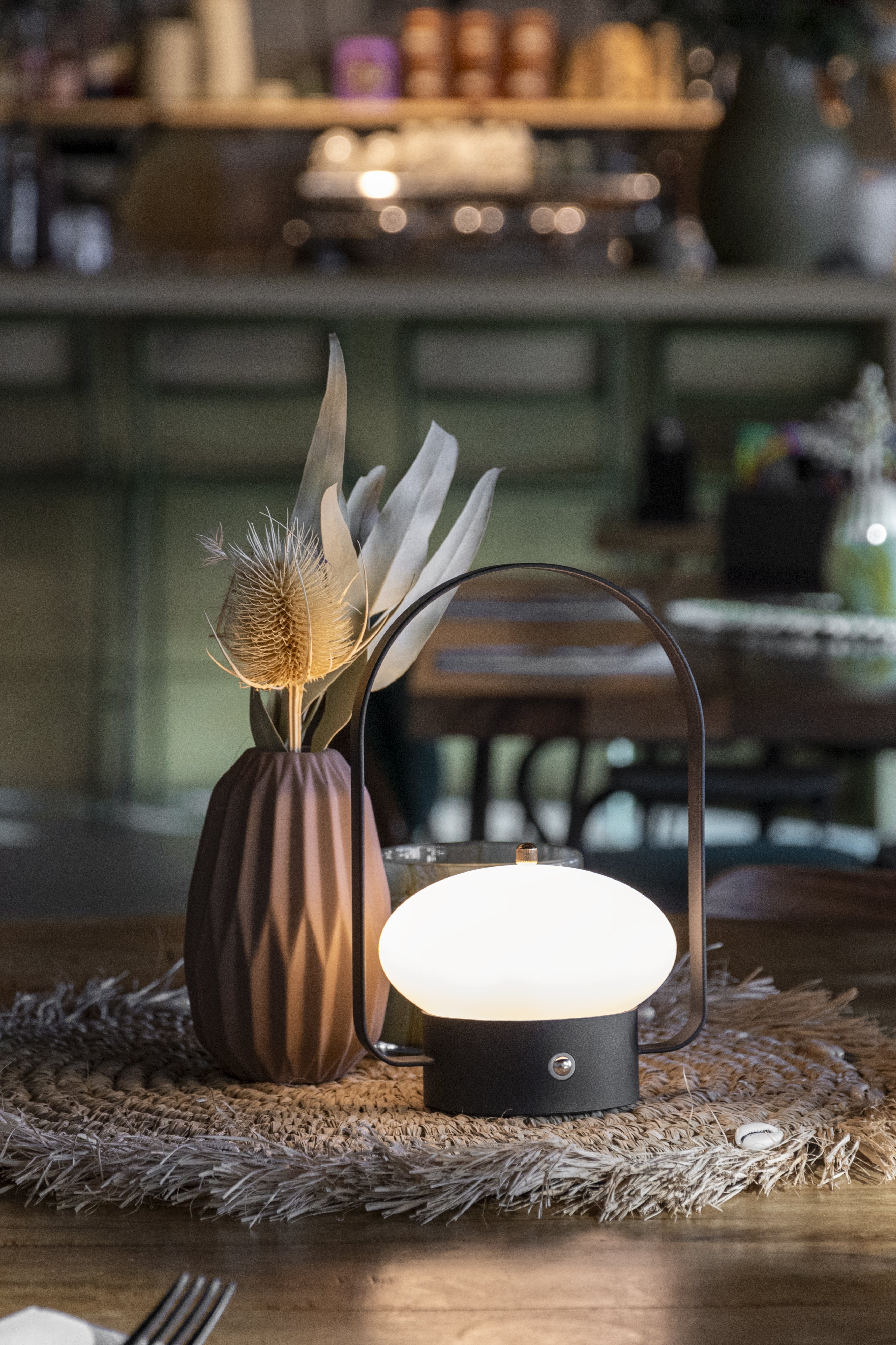 Lampe de table LED sans fil rechargeable Barcelone - noire - intérieur & extérieur