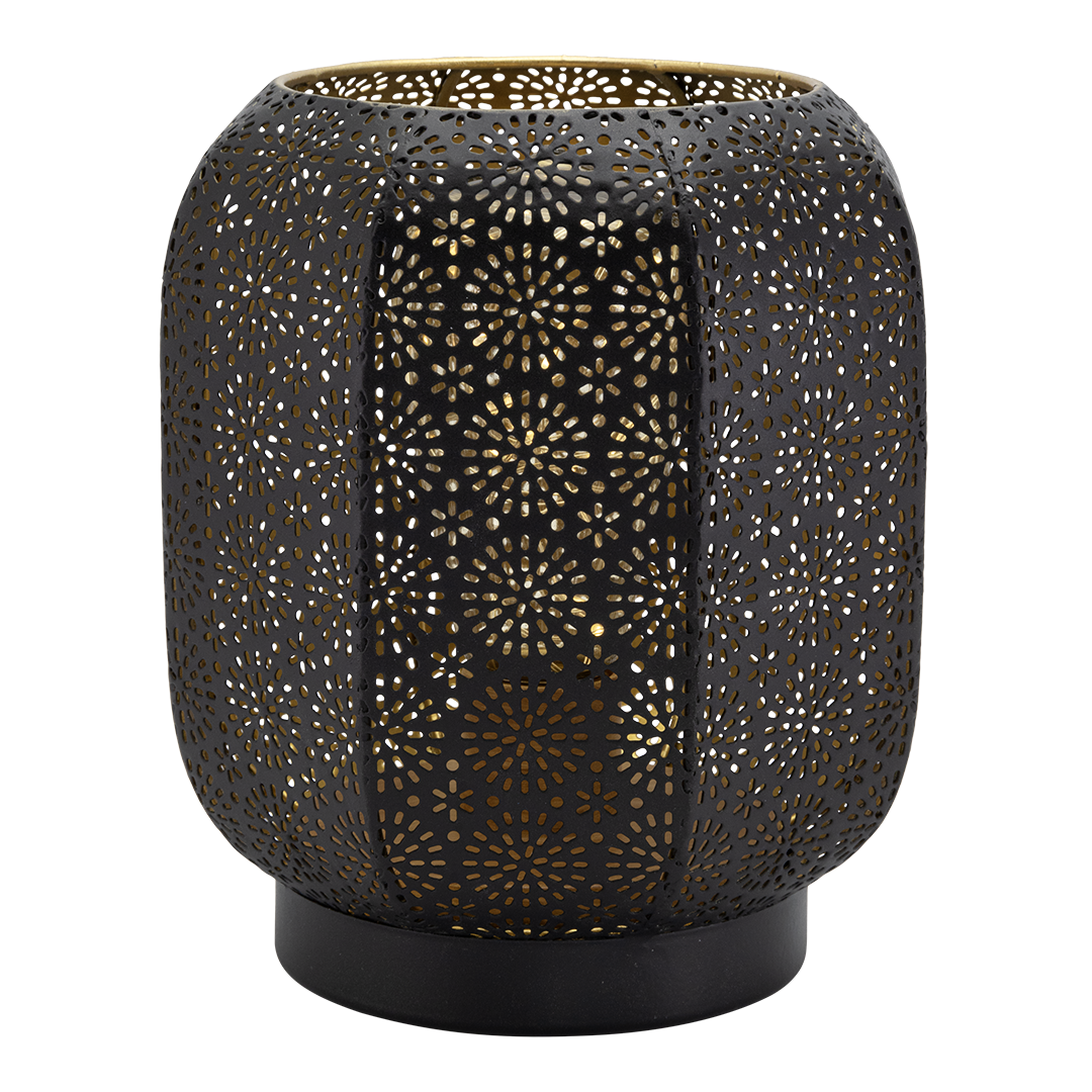 Lampe de table LED sans fil rechargeable Marrakech - noire / dorée - intérieur & extérieur