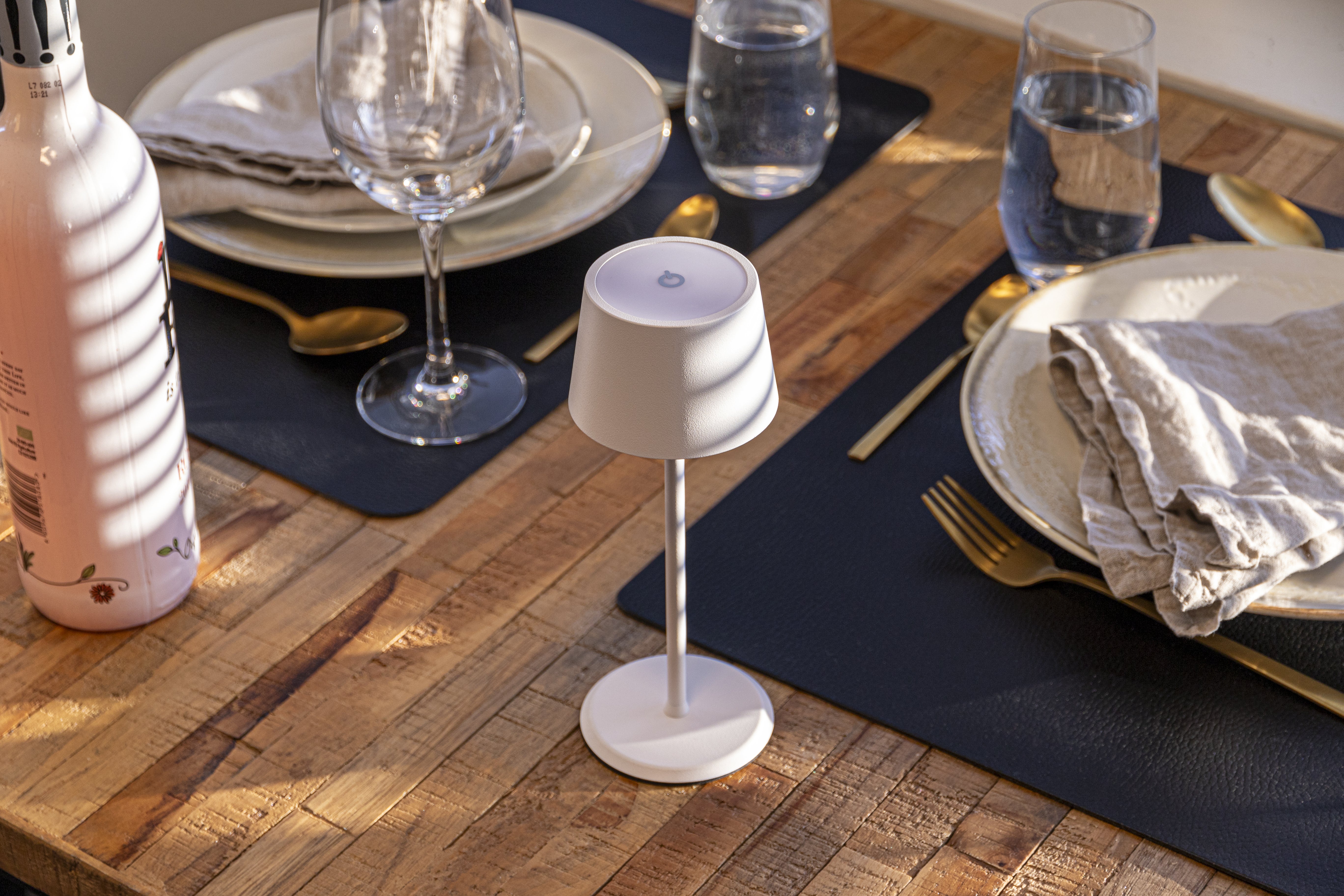 Pack 2 lampes de table LED sans fil rechargeables - Monte Carlo - blanches - intérieur & extérieur