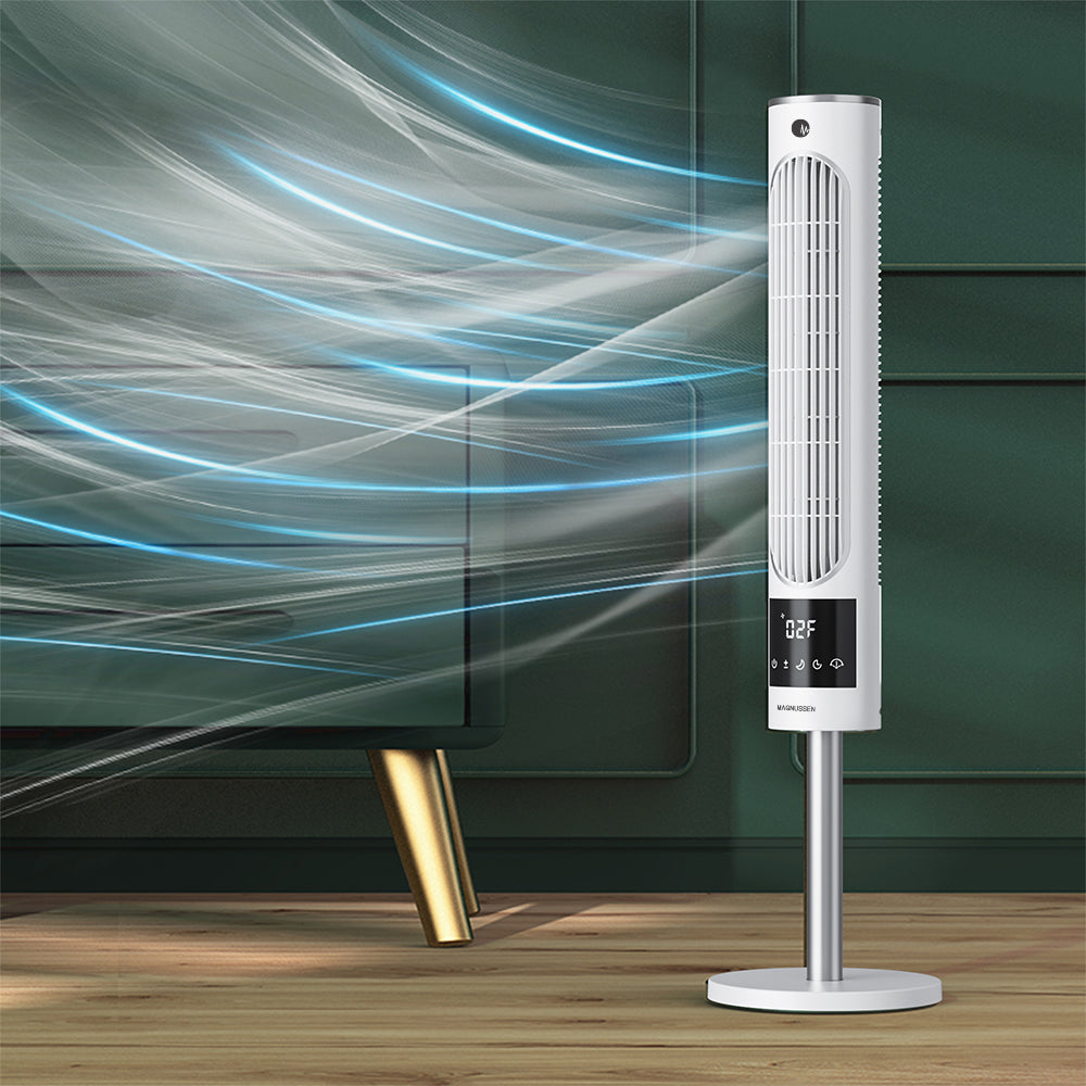 Ventilateur colonne portable blanc