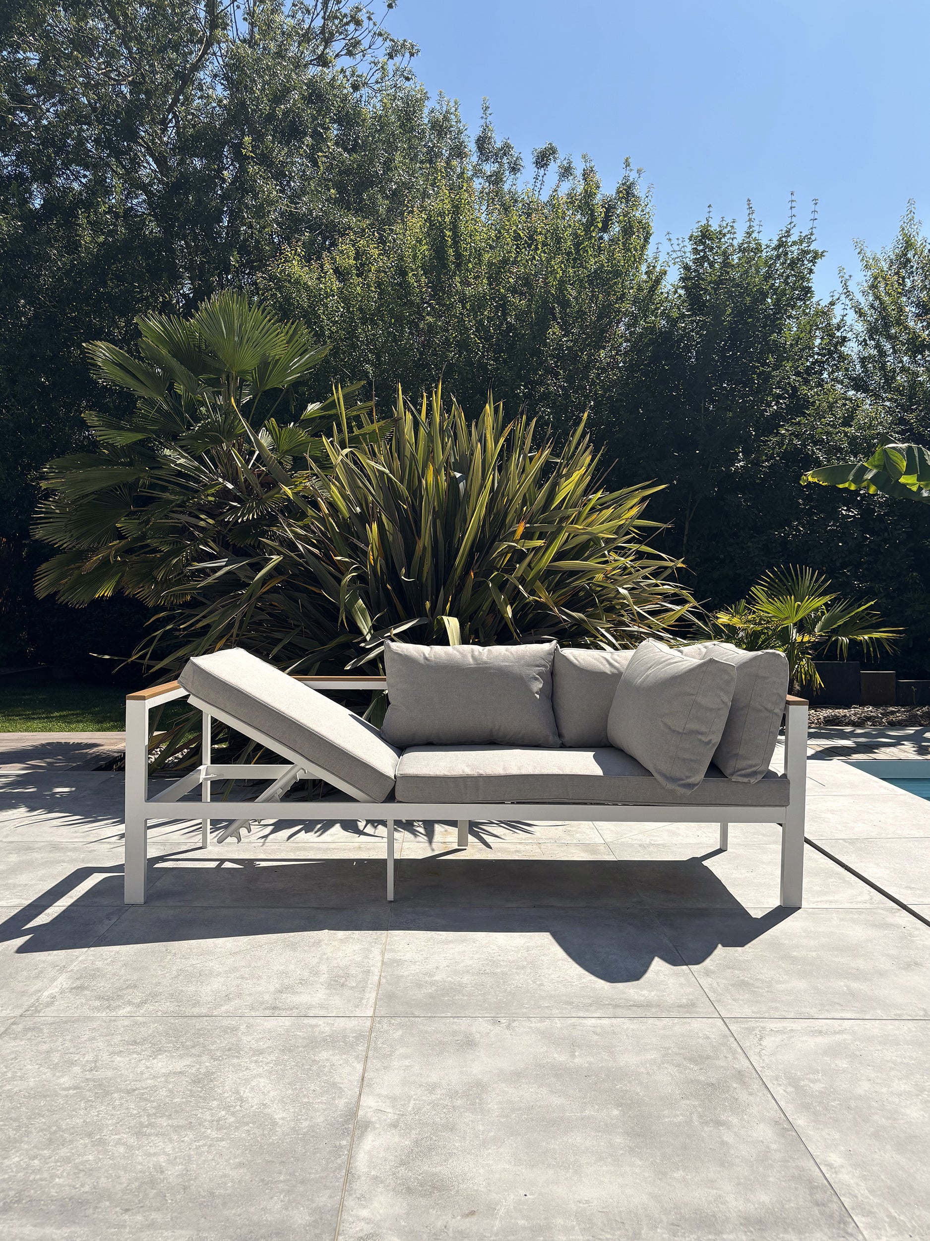 Ensemble repas de jardin Majari - Blanc 150 cm