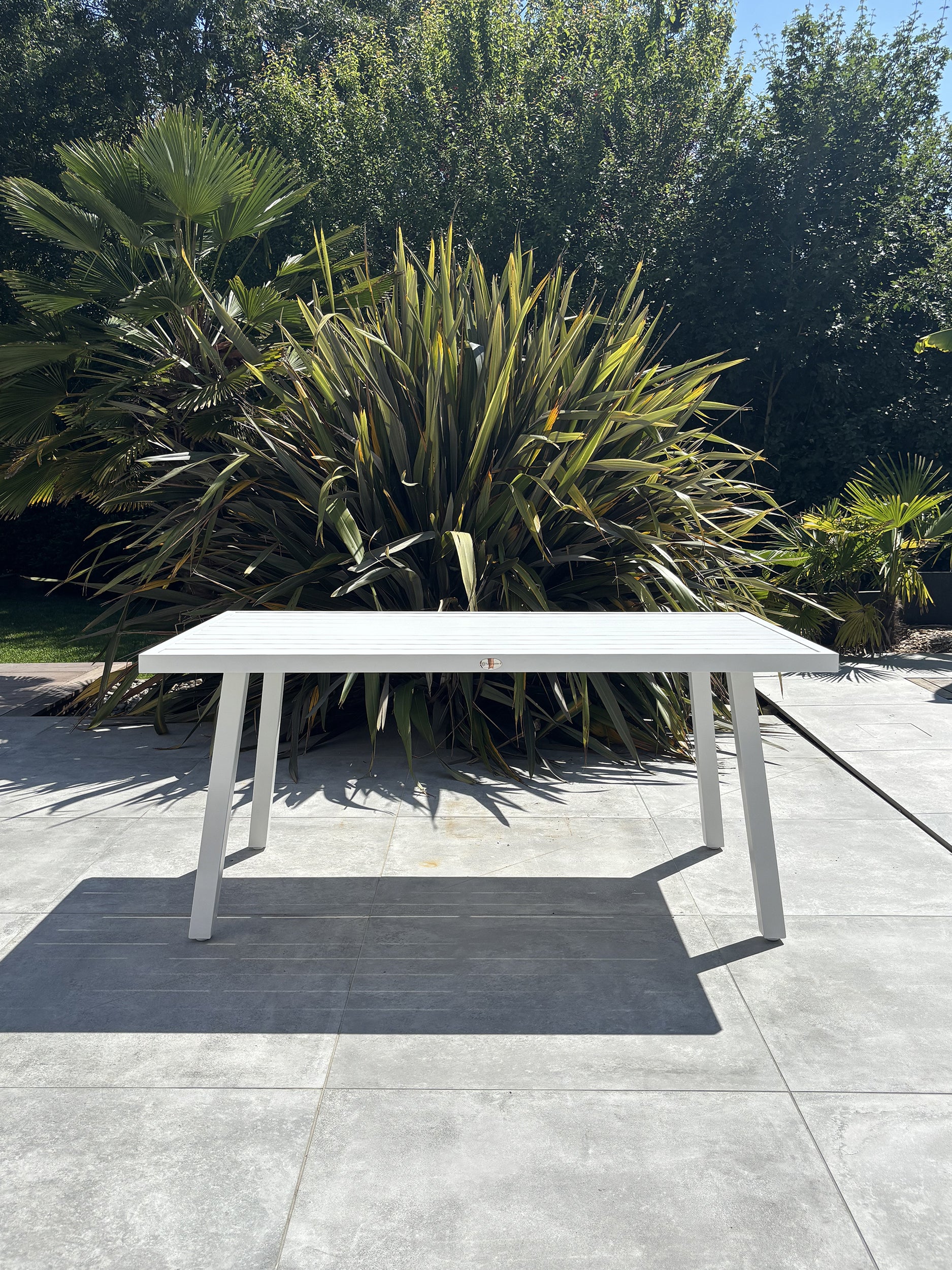 Ensemble repas de jardin Majari - Blanc 150 cm