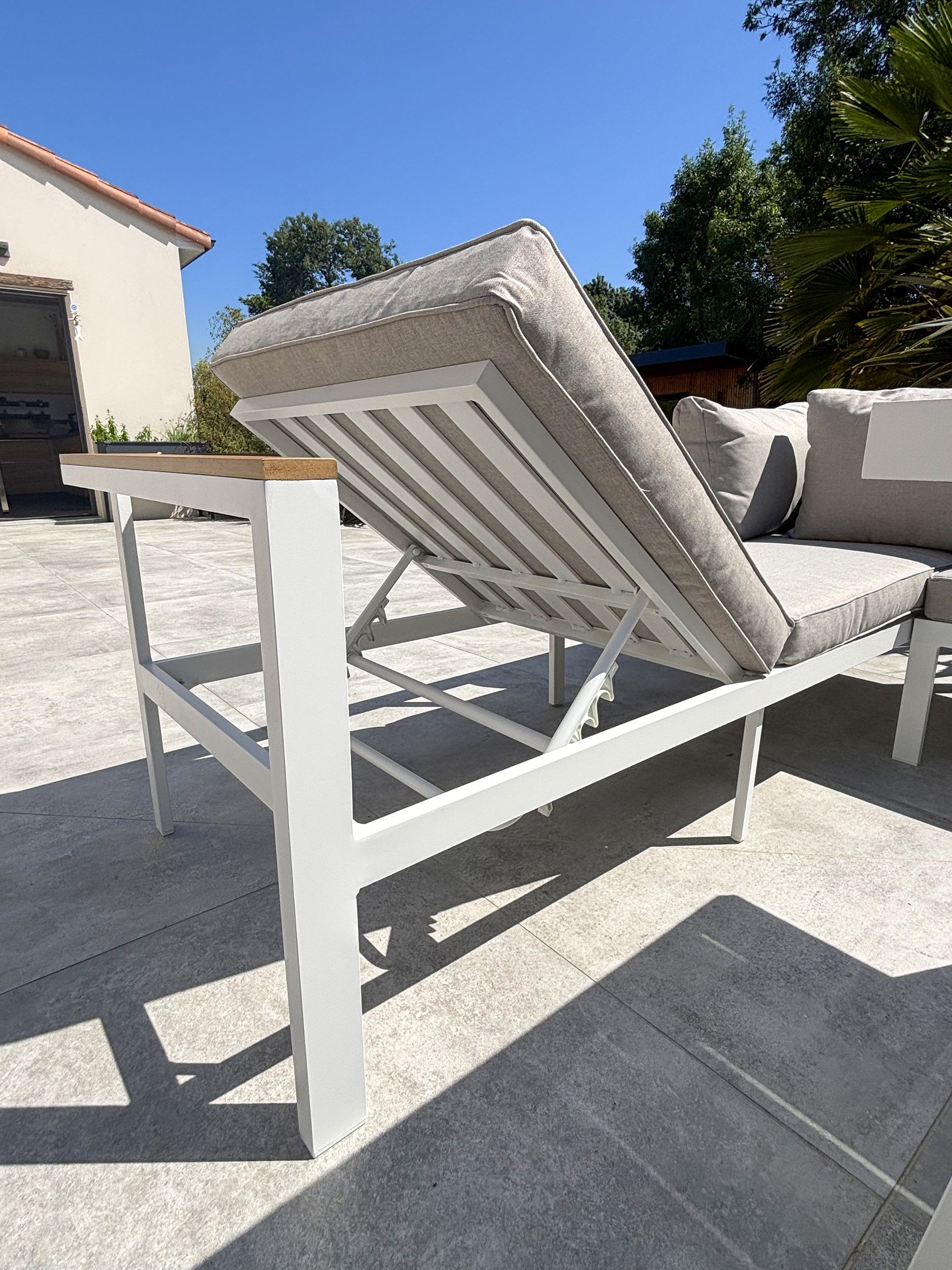 Ensemble repas de jardin Majari - Blanc 150 cm