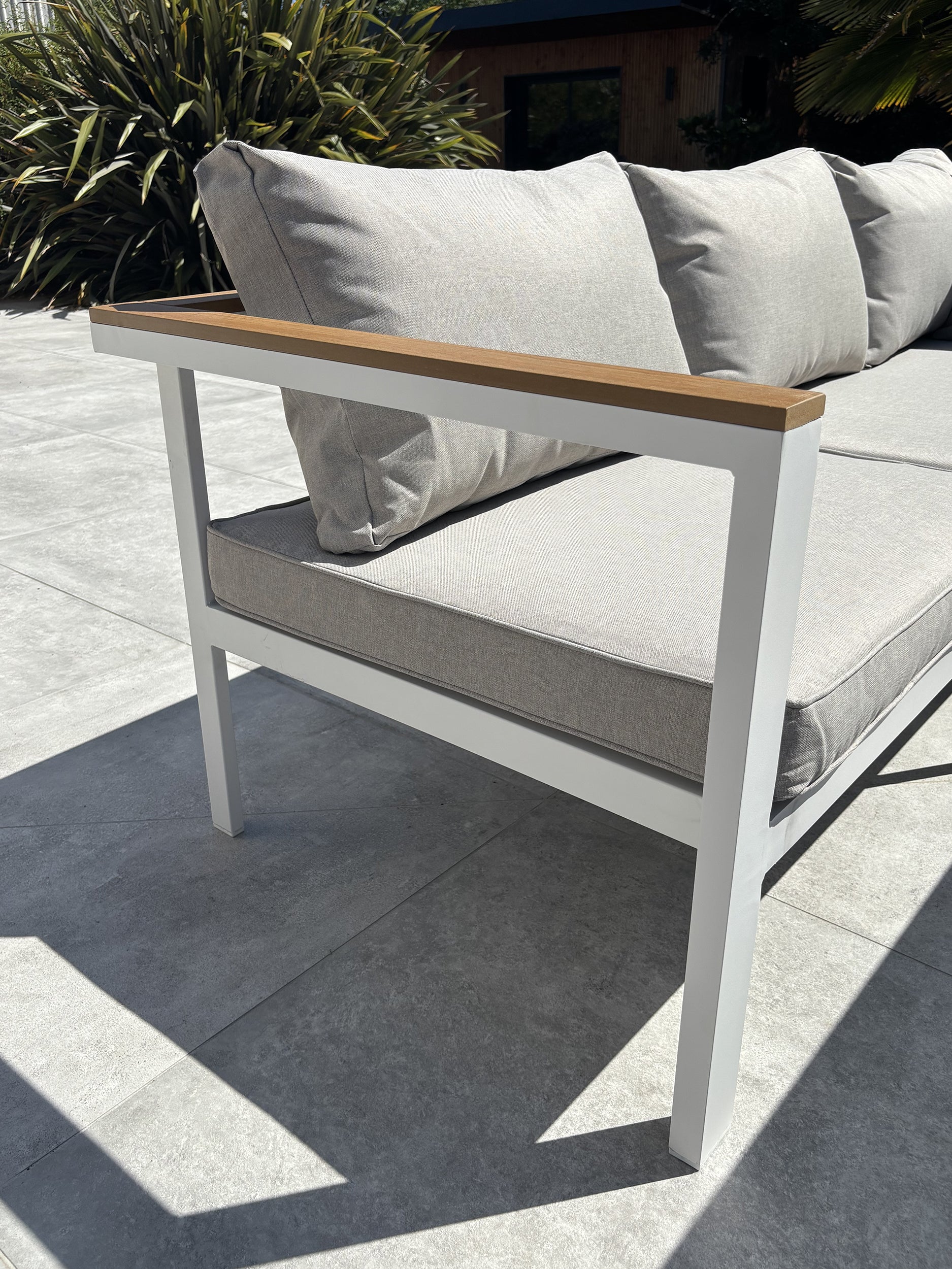 Ensemble repas de jardin Majari - Blanc 150 cm