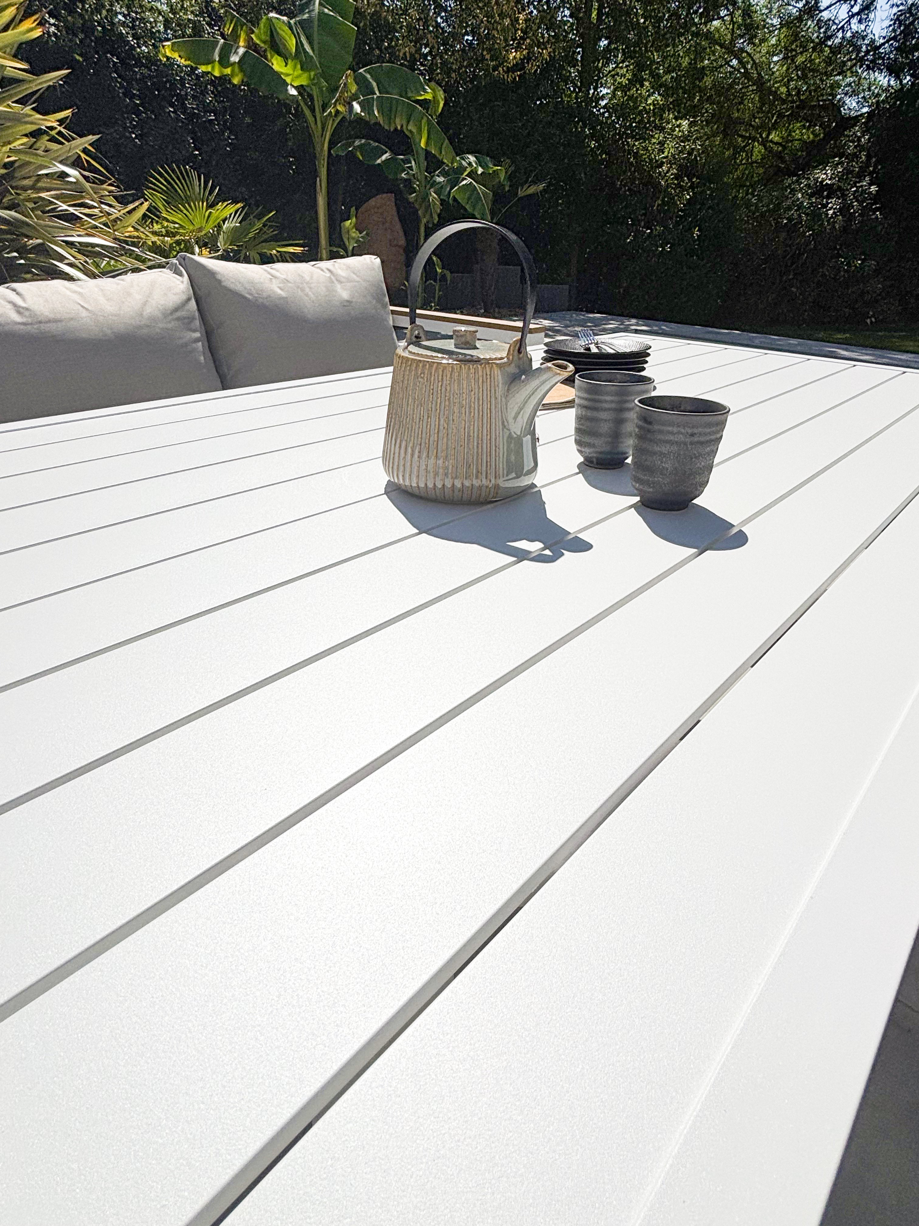 Ensemble repas de jardin Majari - Blanc 150 cm