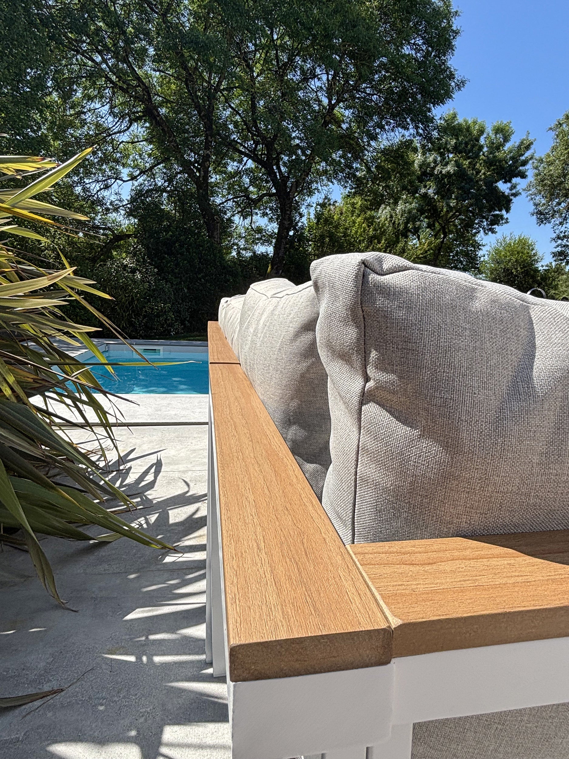 Ensemble repas de jardin Majari - Blanc 150 cm