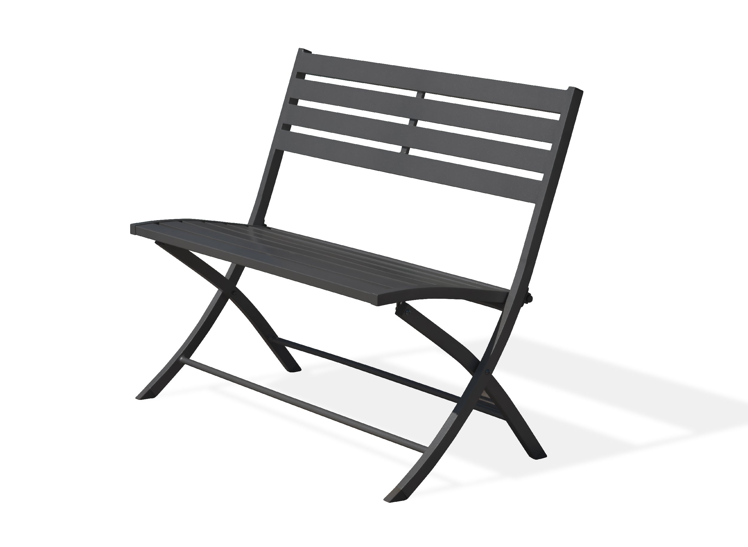 Banc de jardin pliant MARIUS en aluminium - GRIS ANTHRACITE