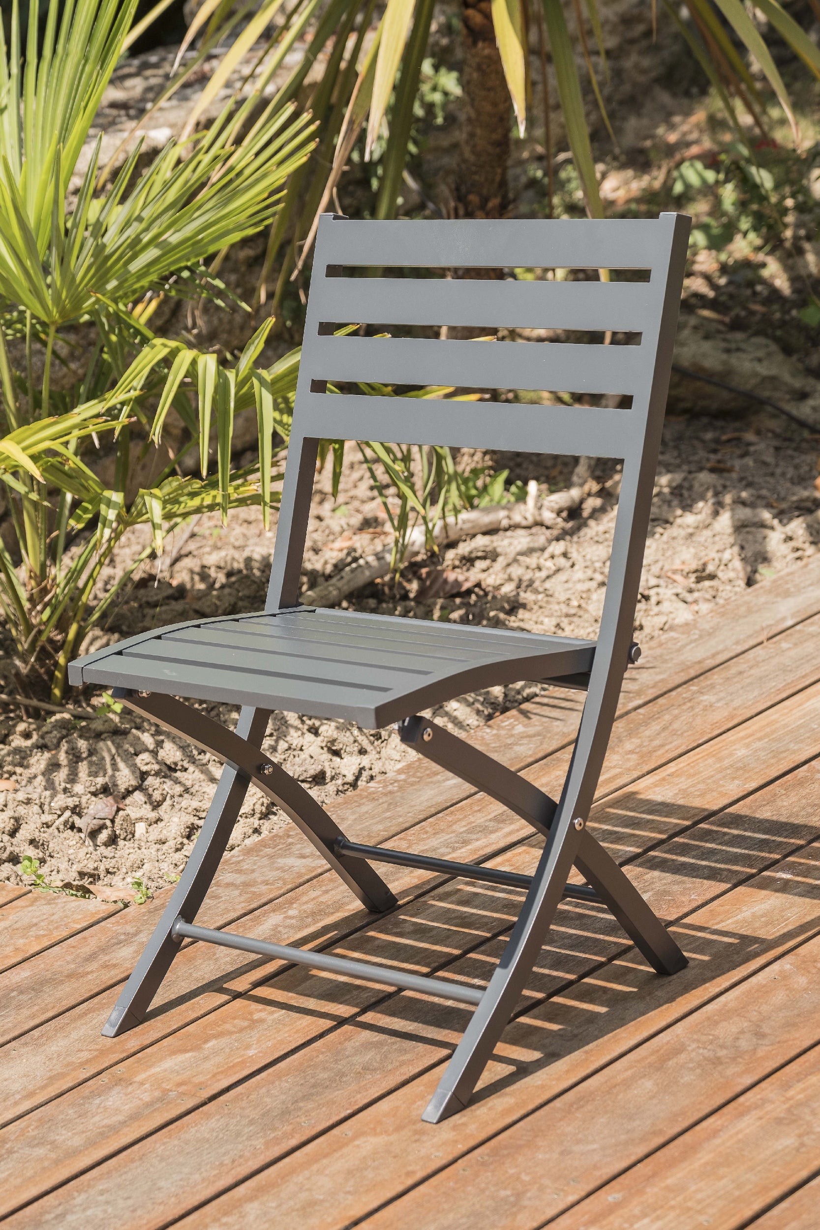 Lot de 2 chaises de jardin pliantes MARIUS-CP-GRISANT
