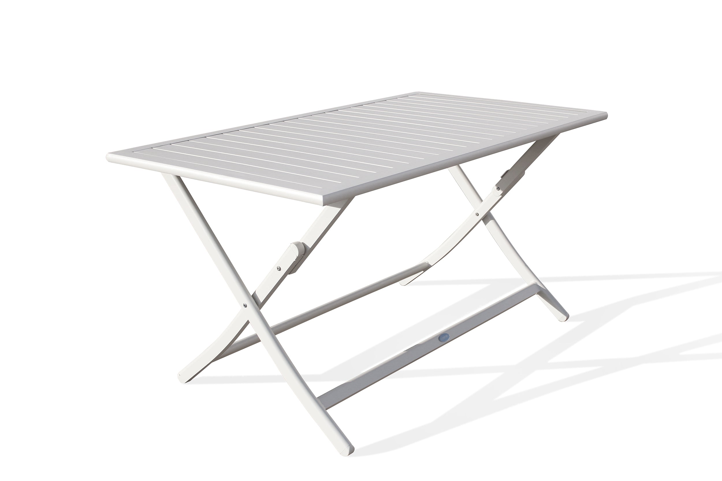 Table de jardin pliante MARIUS (140x80 cm) en aluminium - GRIS
