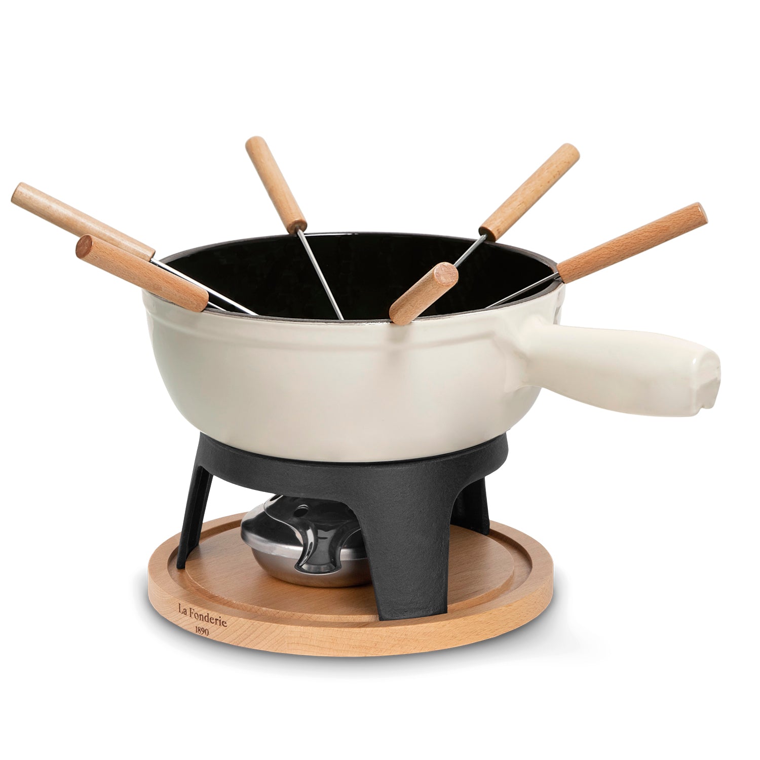 Fondue en fonte pour 6 personnes - Beige