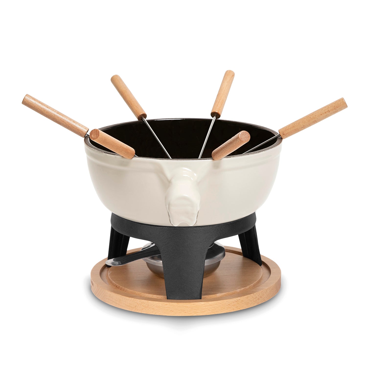 Fondue en fonte pour 6 personnes - Beige