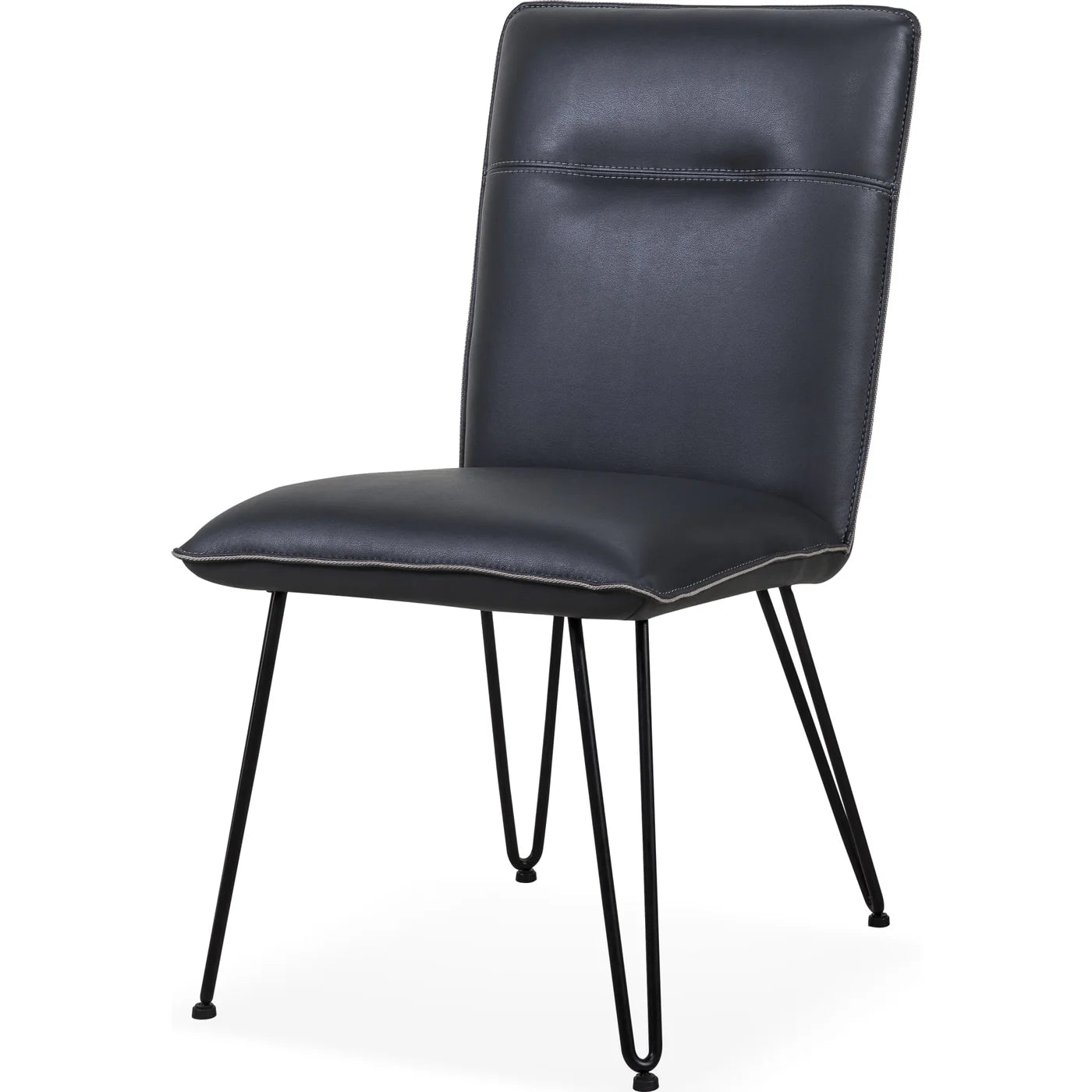 Chaise de salle à manger moderne à pieds en épingle - demi cheveux, couleur cobalt