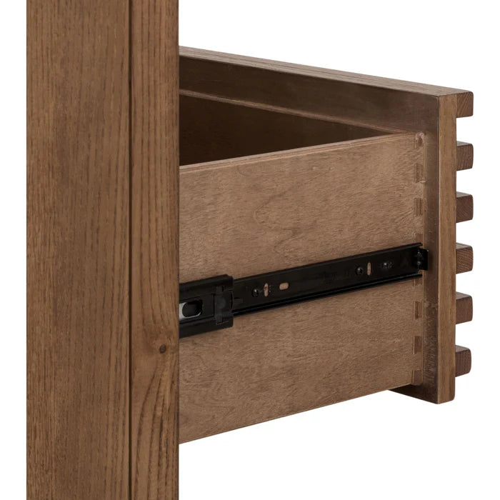 Commode à 5 tiroirs en bois de frêne, couleur roux - Tanner
