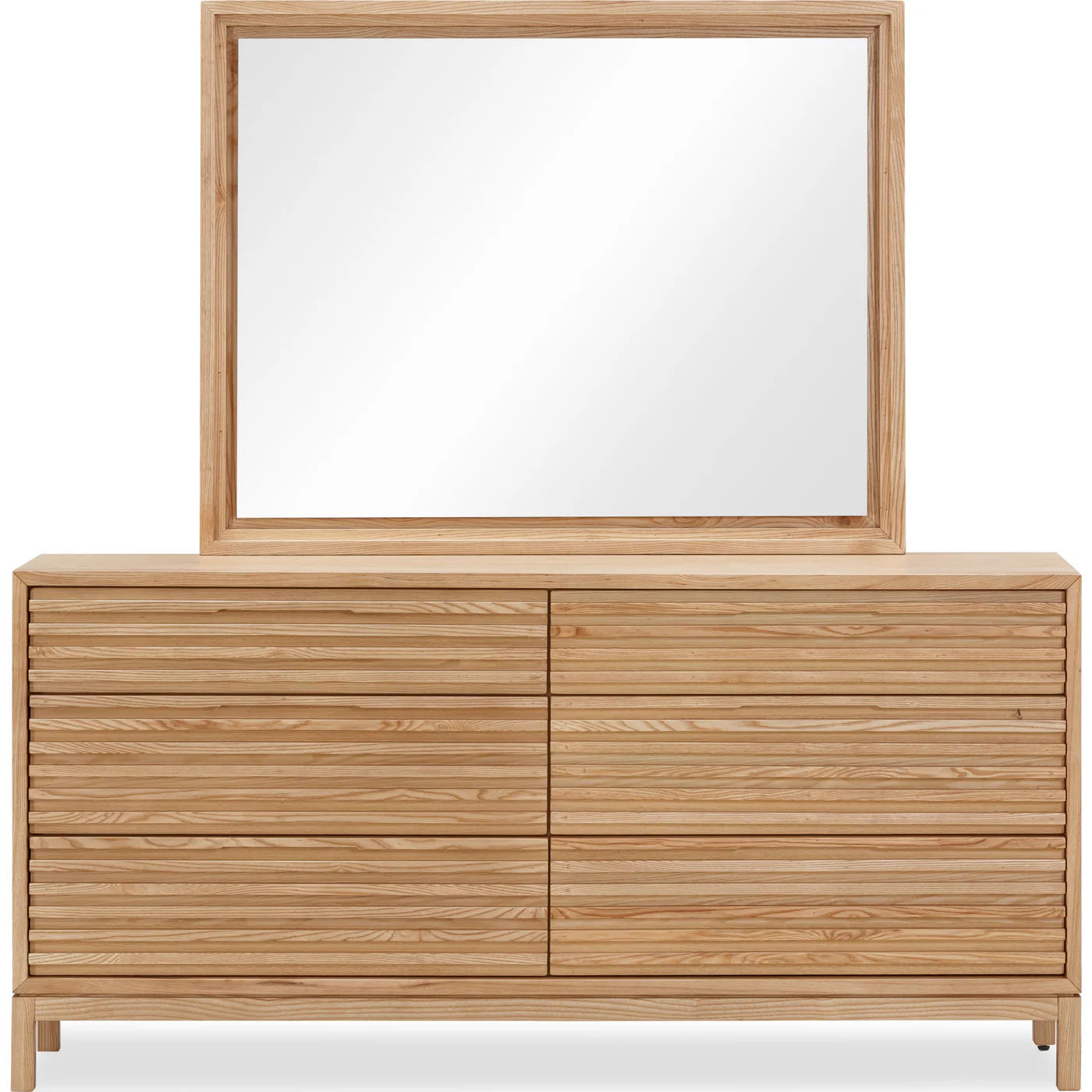 Commode à 6 tiroirs en bois de frêne, couleur lin - Tanner