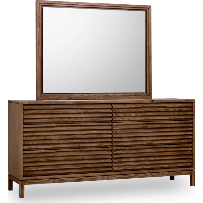 Commode à 6 tiroirs en bois de frêne, couleur roux - Tanner