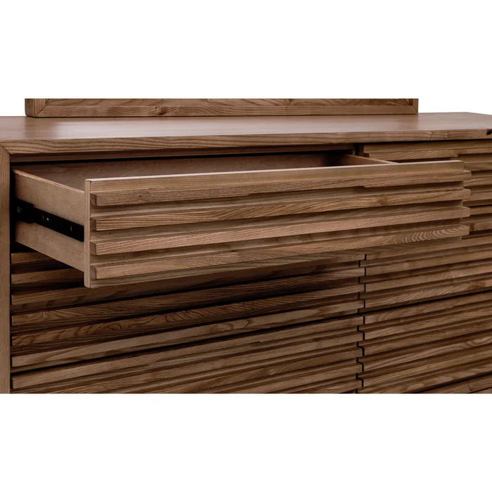 Commode à 6 tiroirs en bois de frêne, couleur roux - Tanner
