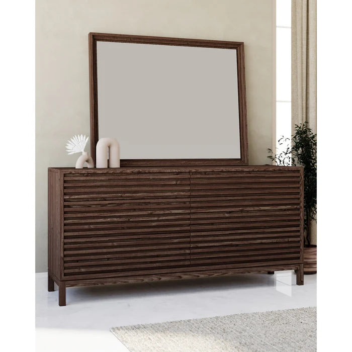 Commode à 6 tiroirs en bois de frêne, couleur roux - Tanner