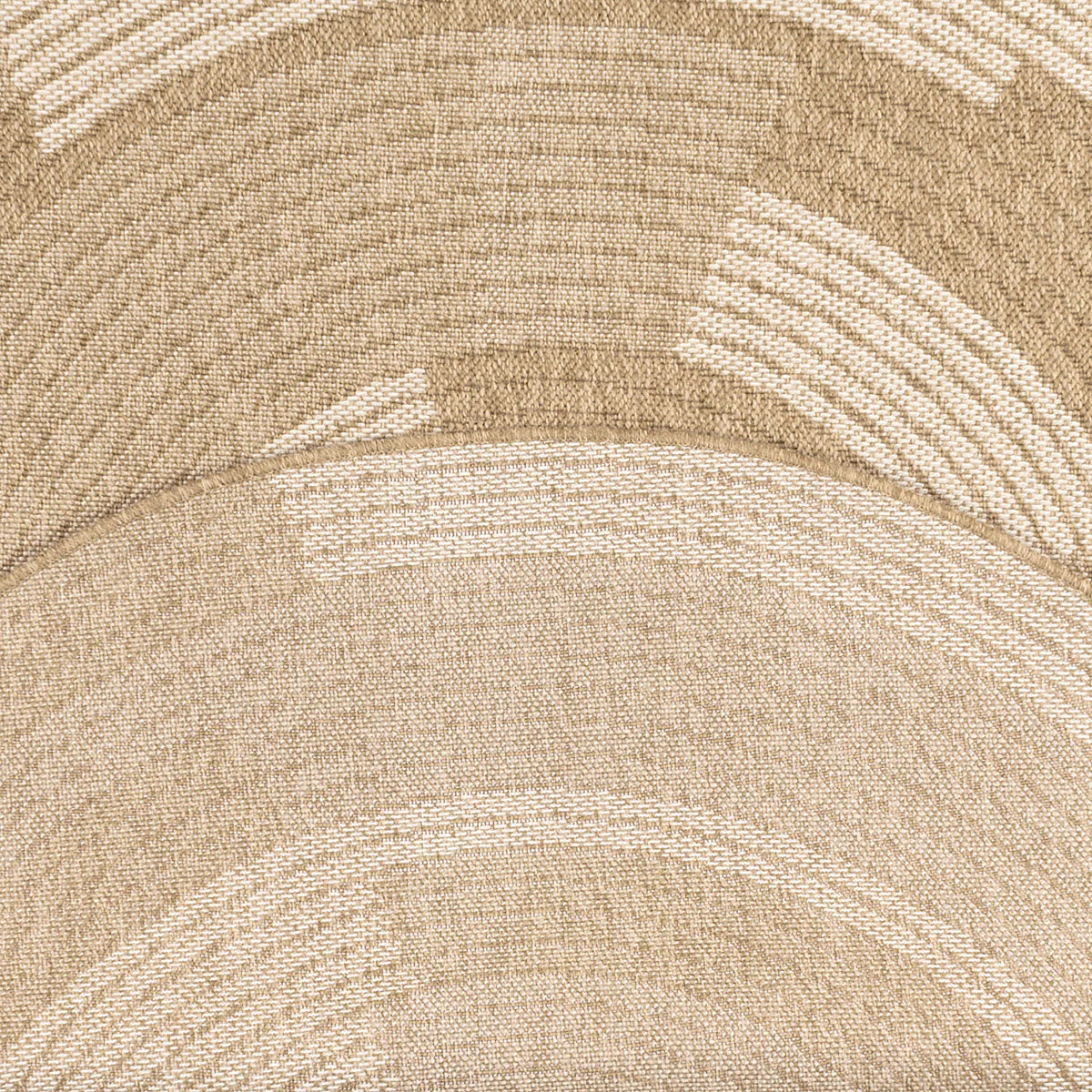 Tapis aspect jute nature motifs circulaires blancs - Nature