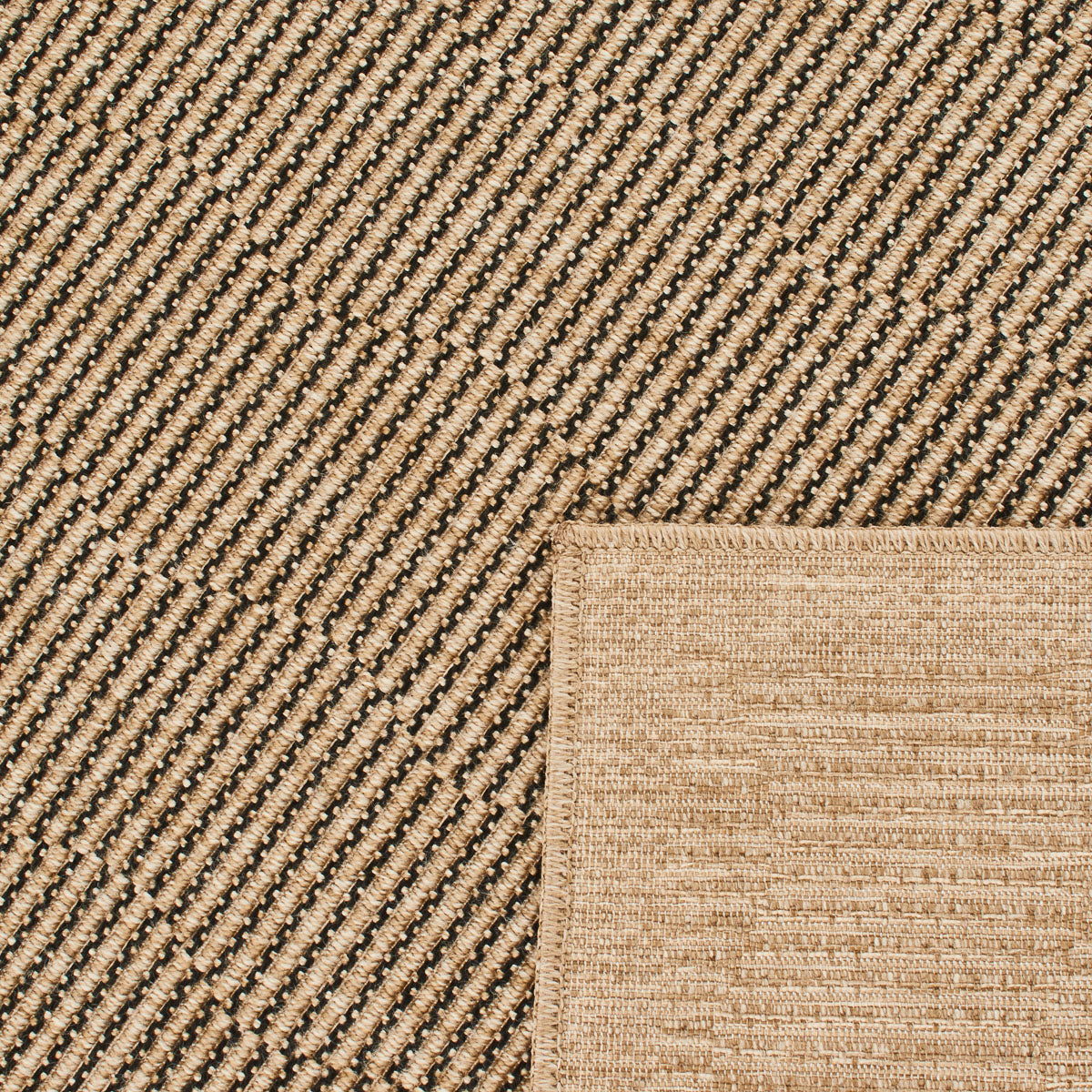Tapis aspect Jute NATURE noir