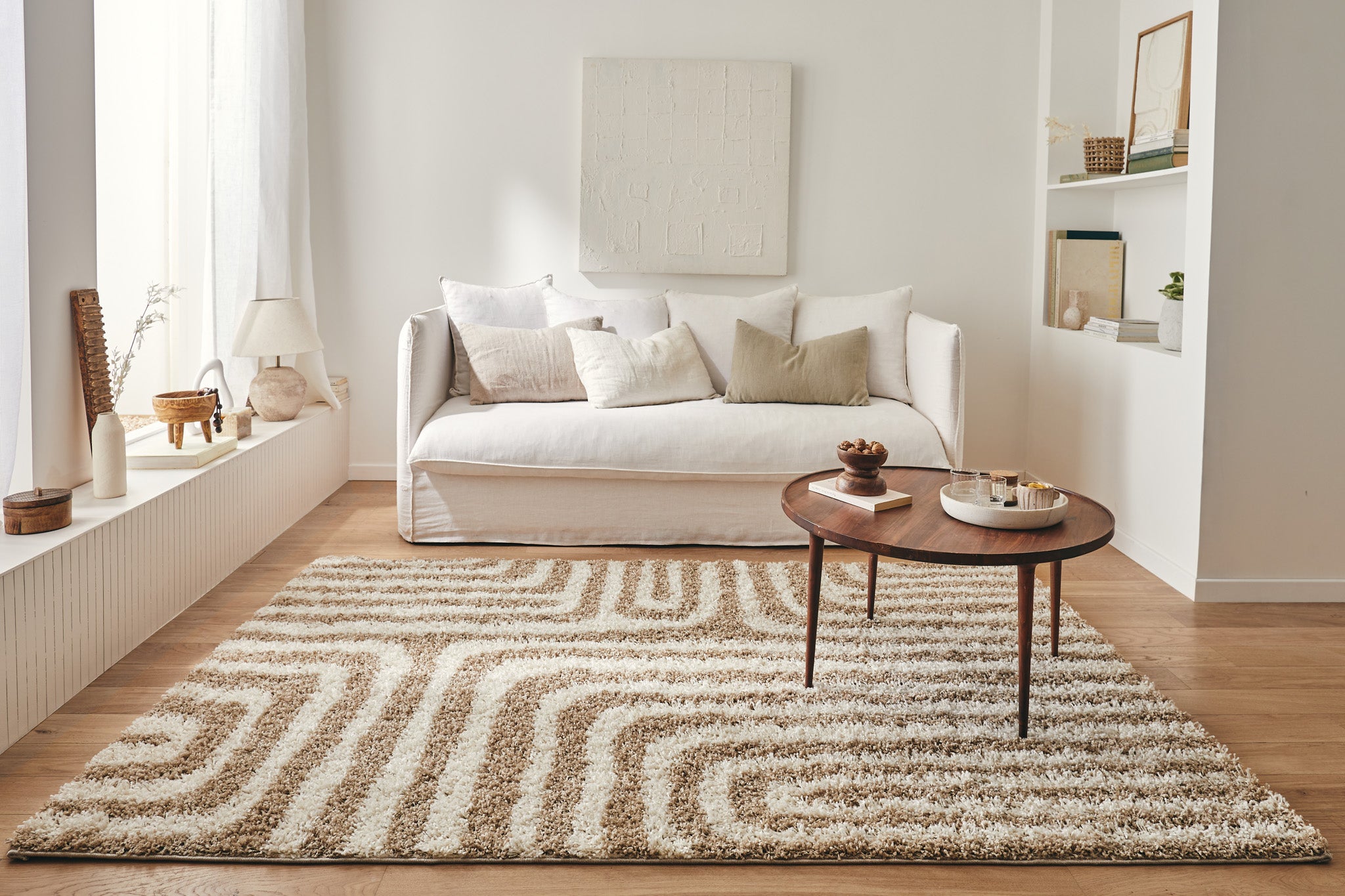 Tapis shaggy Olympe 1067 beige