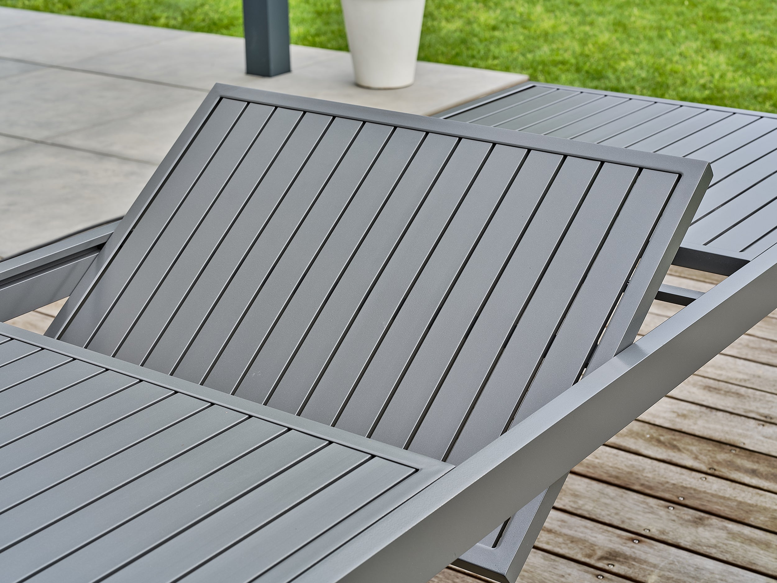Table de jardin extensible ORSINO en aluminium - Alu anthracite 160 à 220 cm