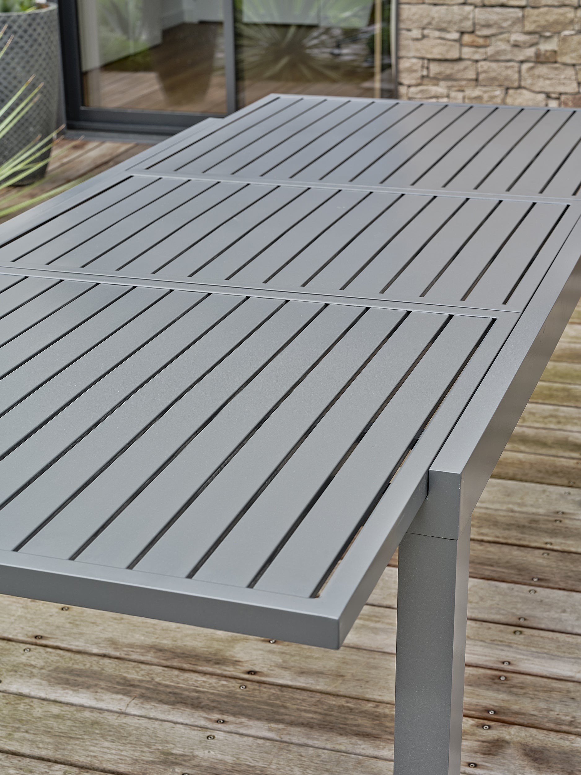 Ensemble repas de jardin table extensible en aluminium et 6 fauteuils - Orsino