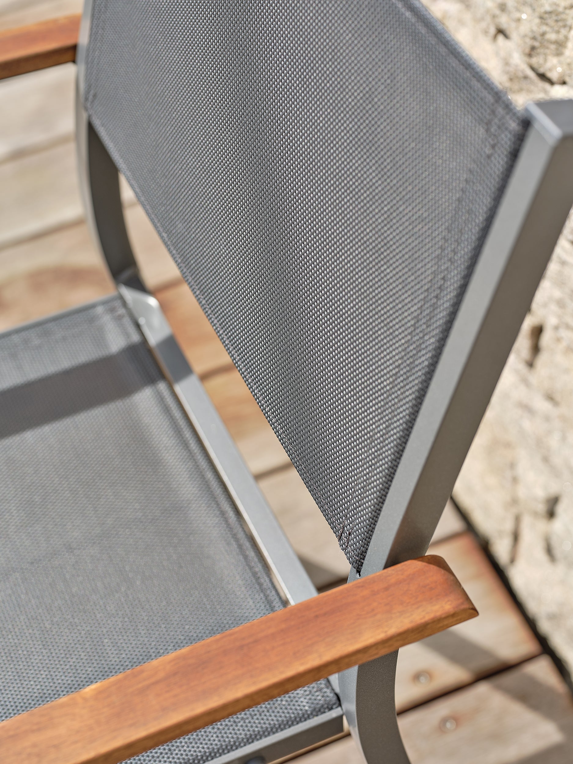 Ensemble repas de jardin table extensible en aluminium et 6 fauteuils - Orsino