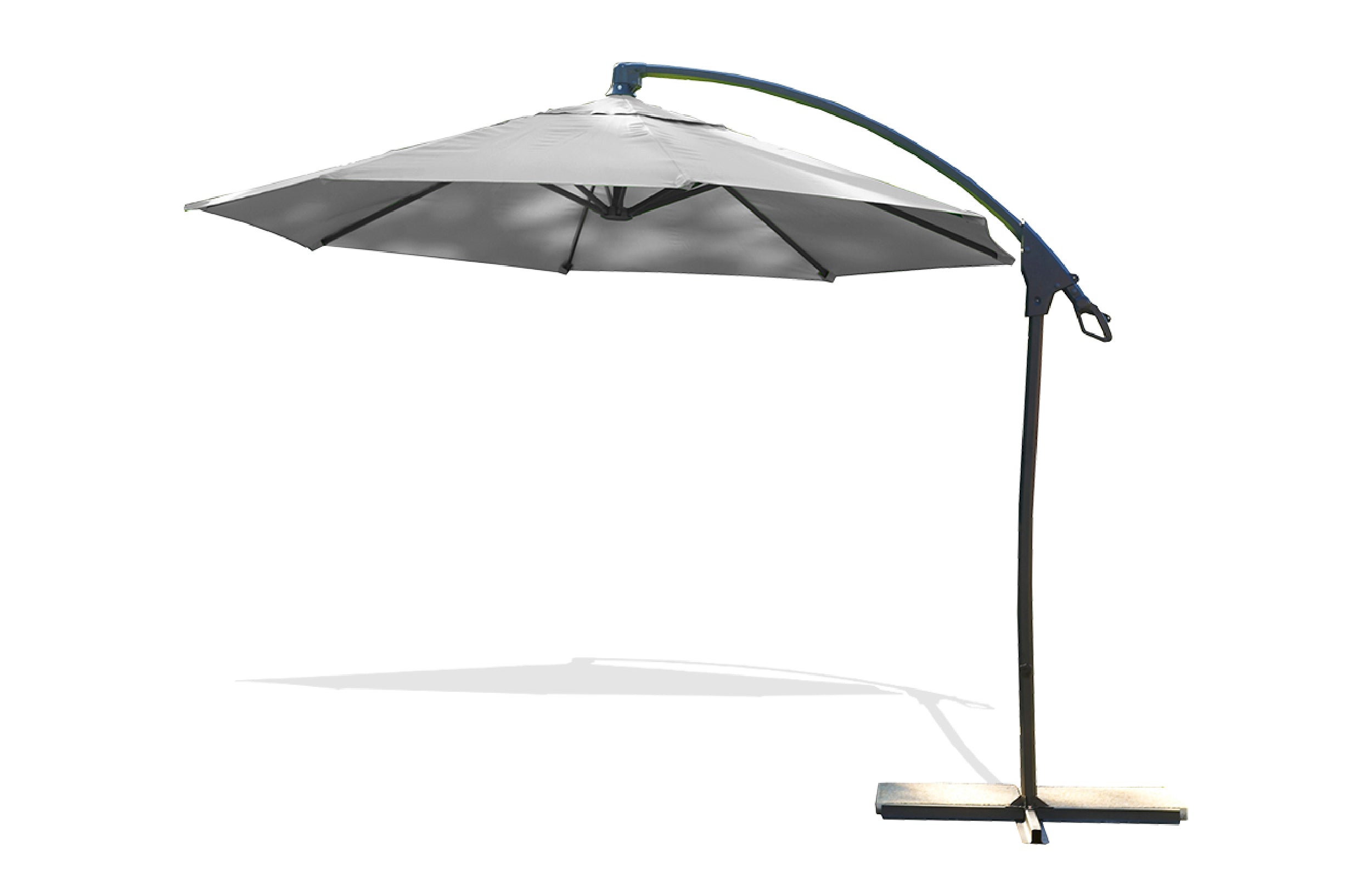 Parasol déporté MALAGA (3x3 m) en aluminium gris anthracite et polyester - GRIS