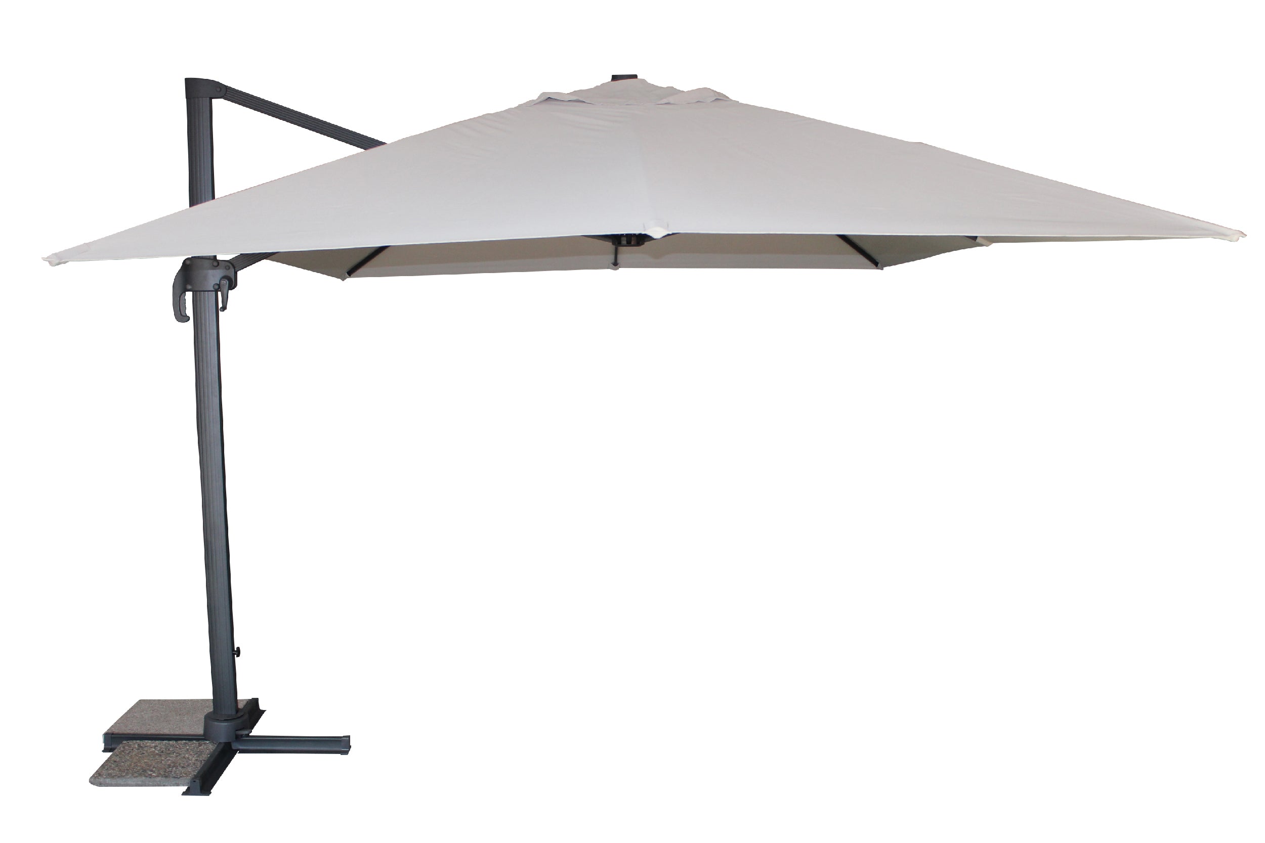 Parasol déporté SEVILLA (4x3 m) en aluminium gris anthracite et polyester - GRIS