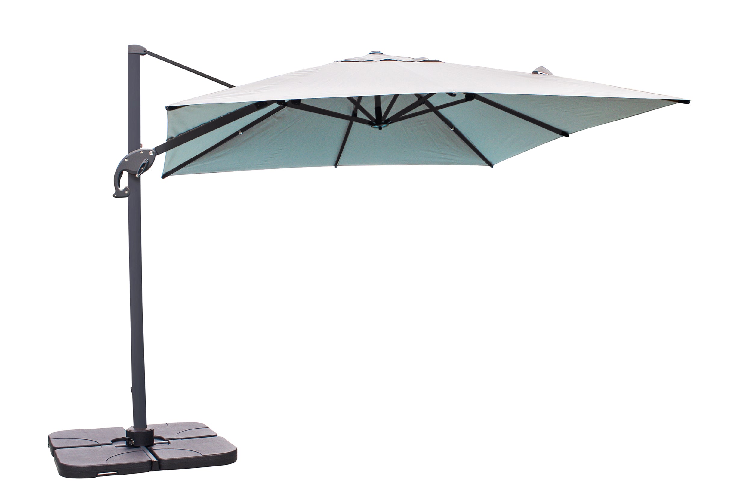 Parasol déporté SEVILLA (2,5x2,5 m) en aluminium gris anthracite et toile polyester - GRIS