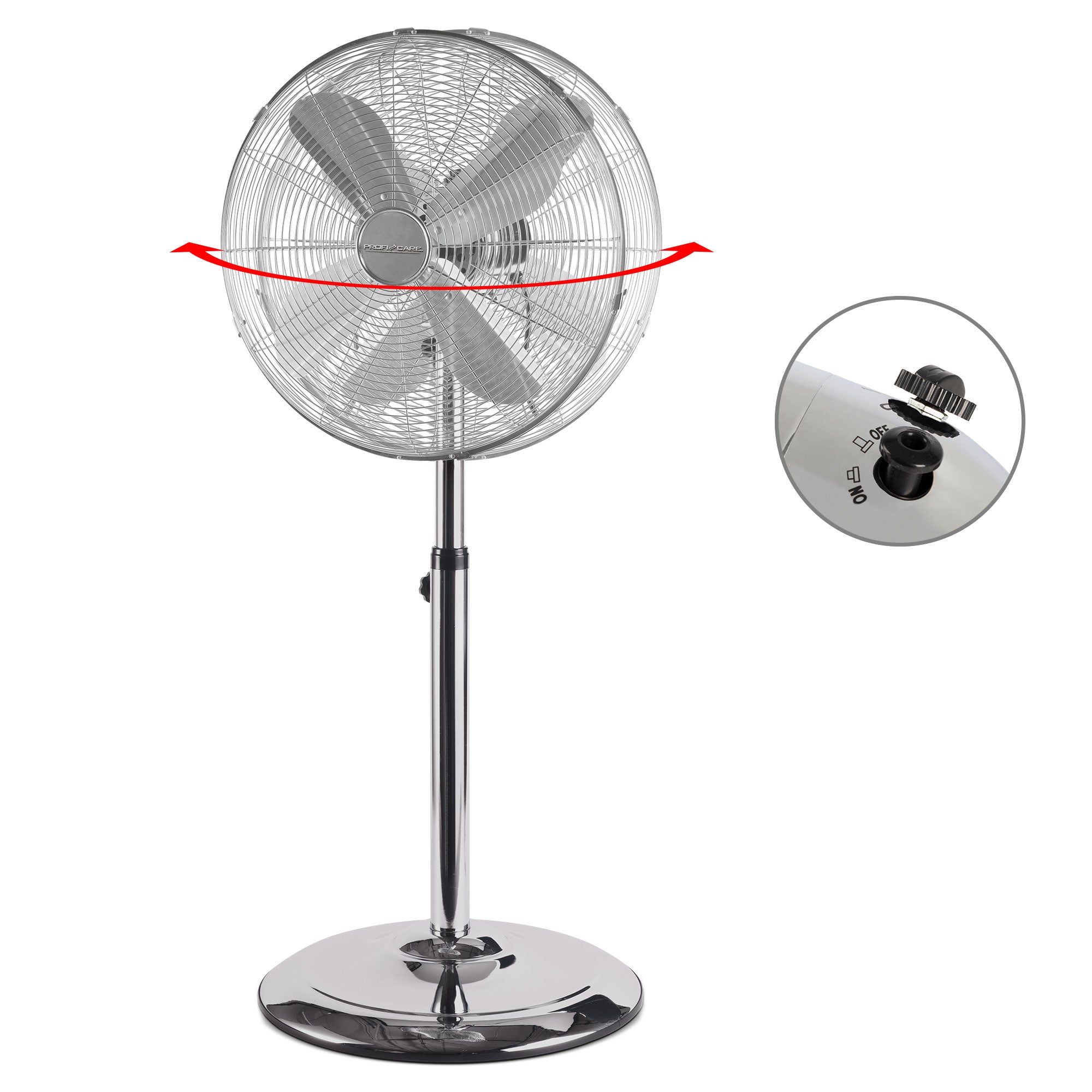 Ventilateur sur pied design Inox 40cm