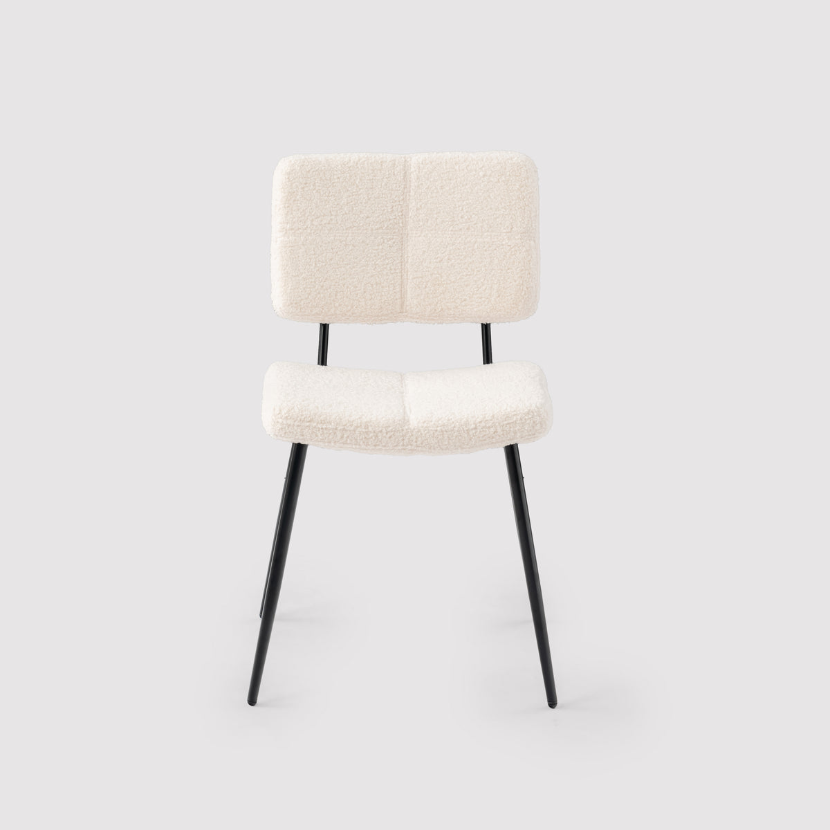Pomona - Ensemble de 4 chaises de salle à manger scandinaves en tissu bouclette beige